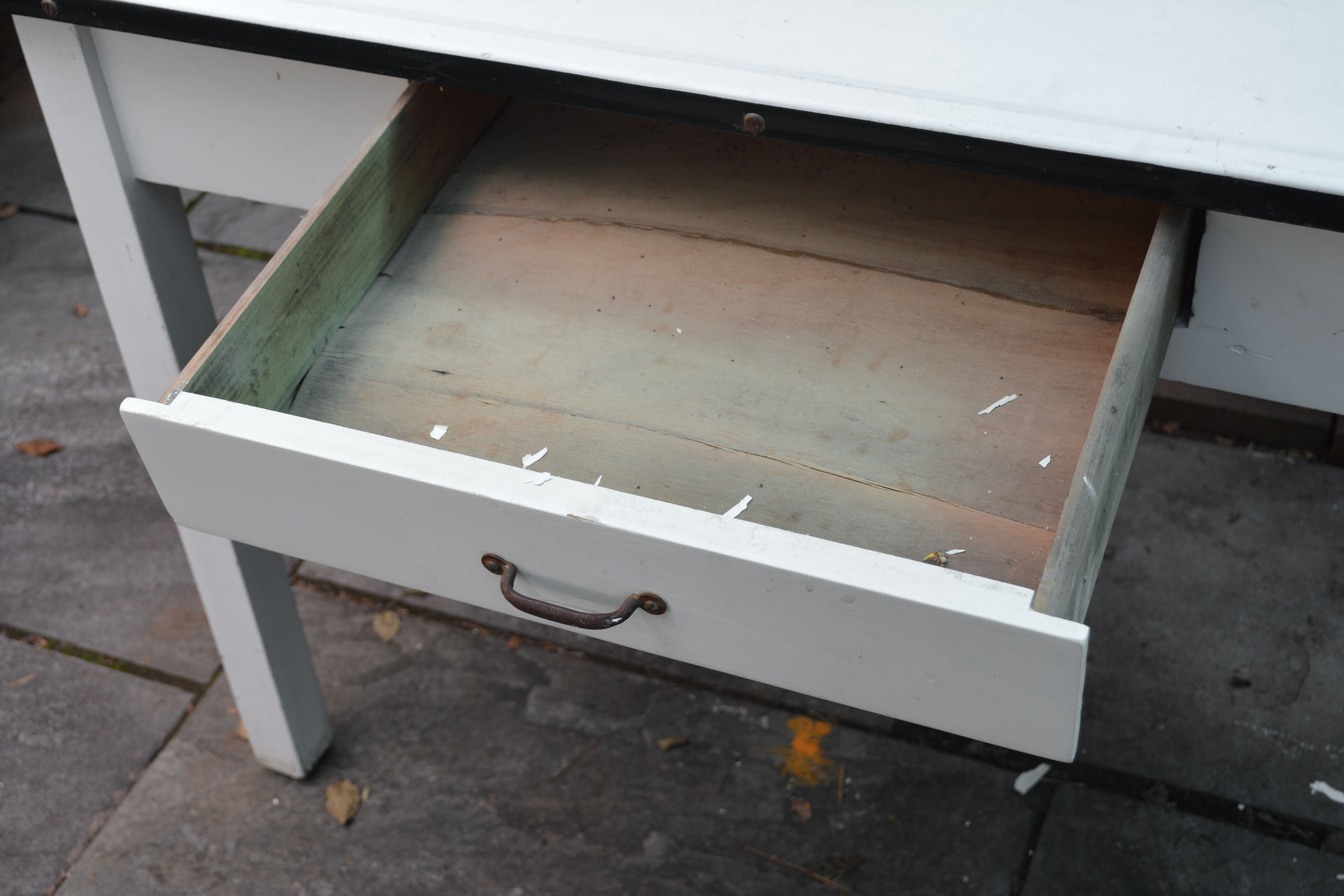 White Metal Top Kitchen Work Table