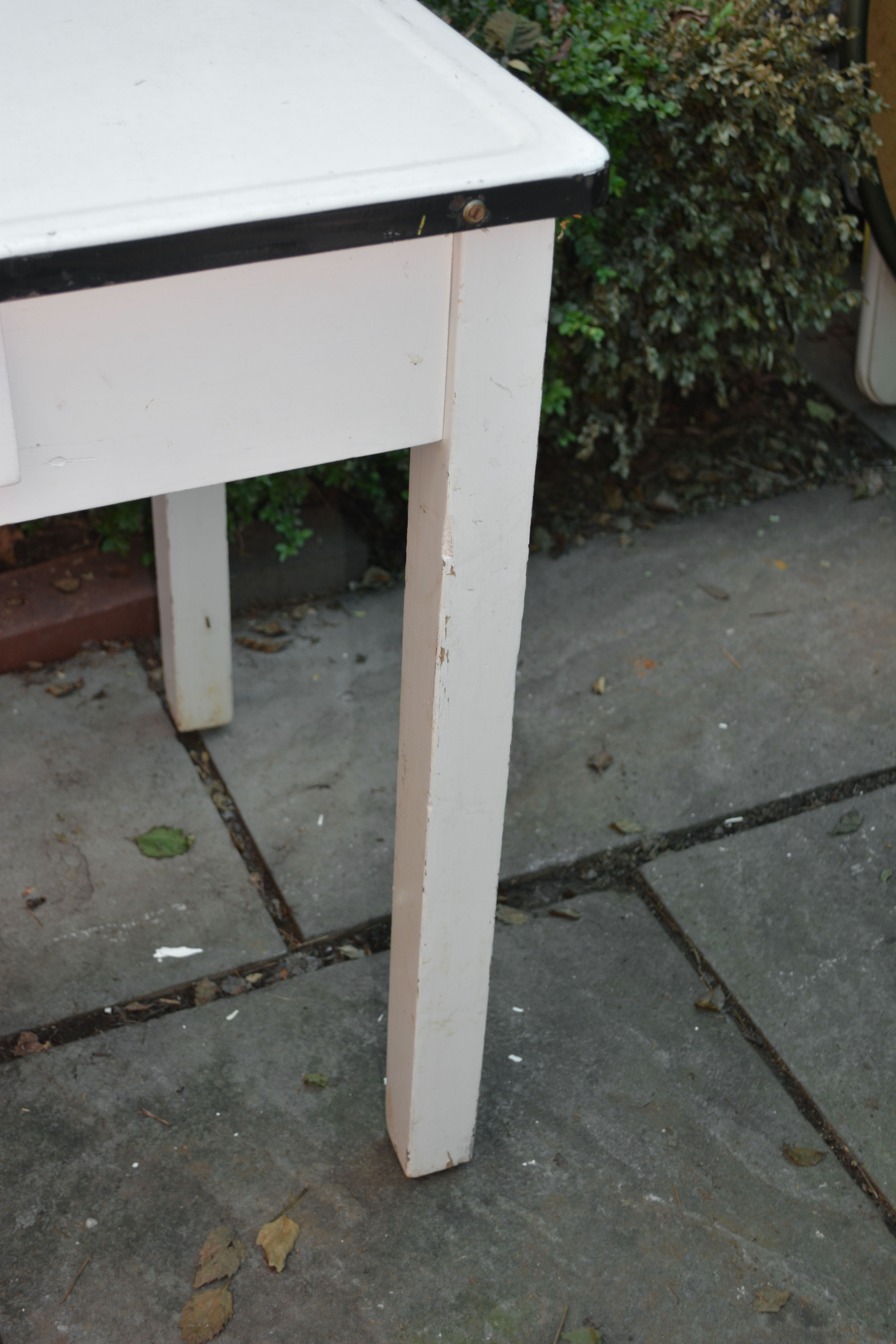 White Metal Top Kitchen Work Table