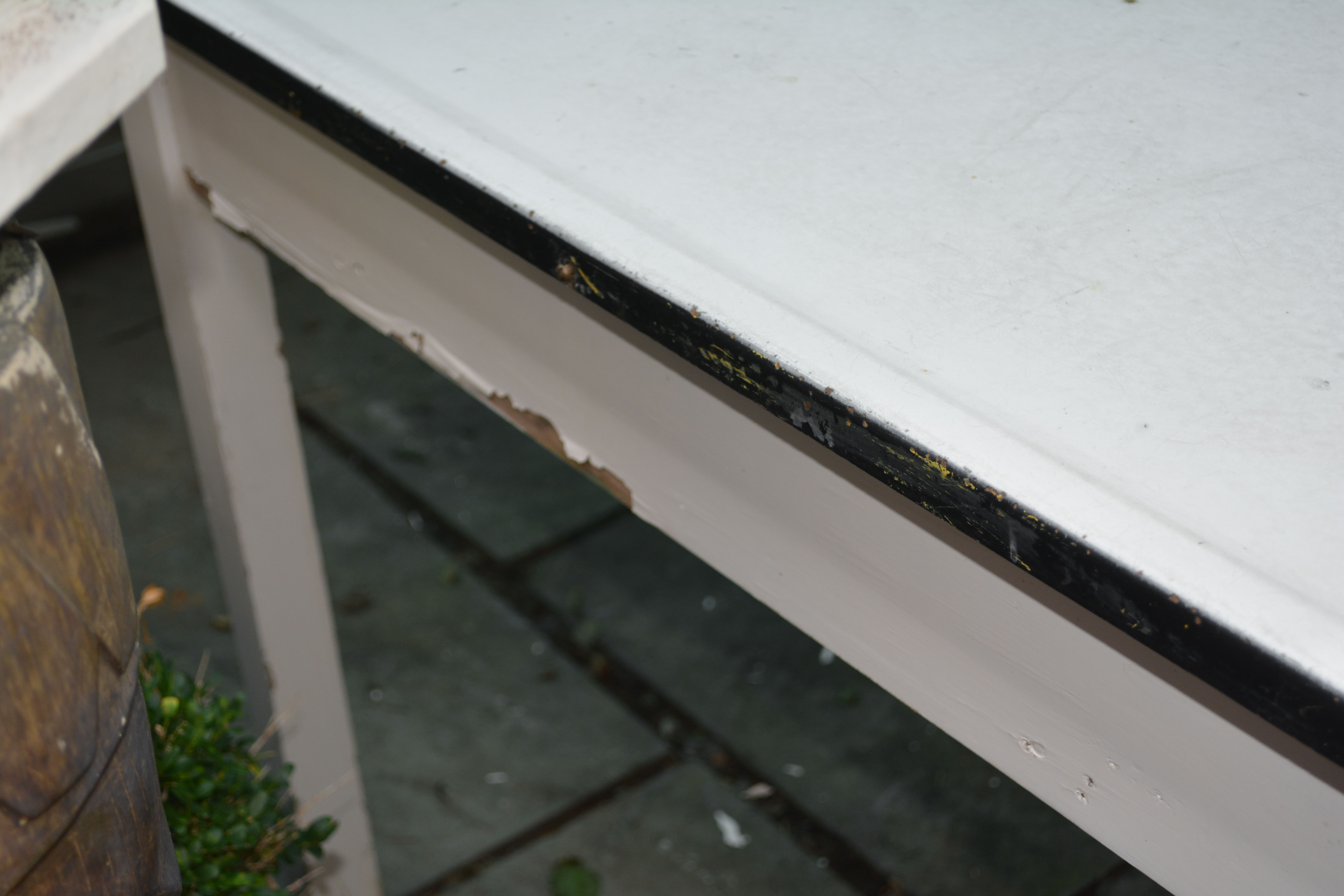 White Metal Top Kitchen Work Table