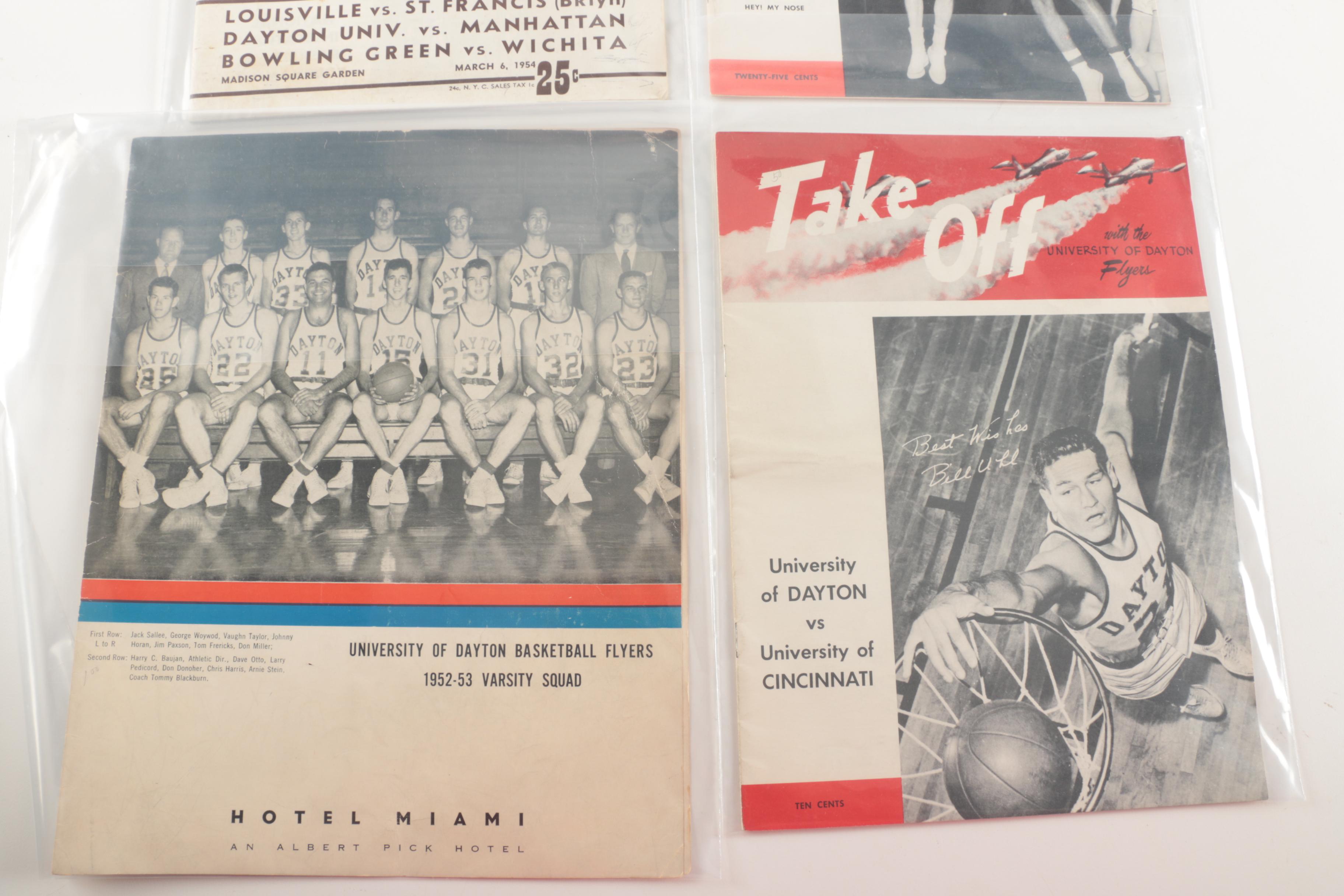 Vintage University of Dayton Basketball Game Programs