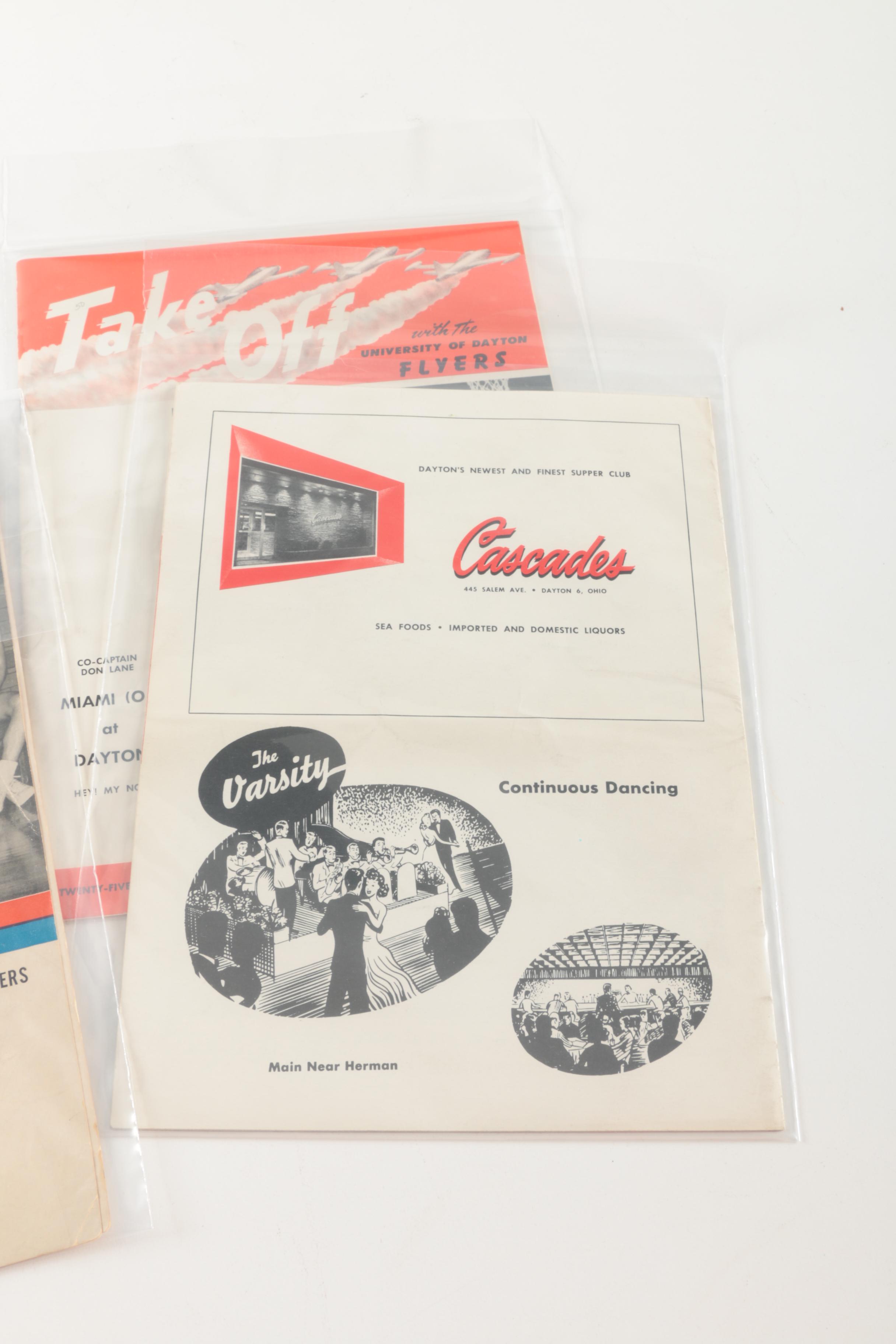 Vintage University of Dayton Basketball Game Programs