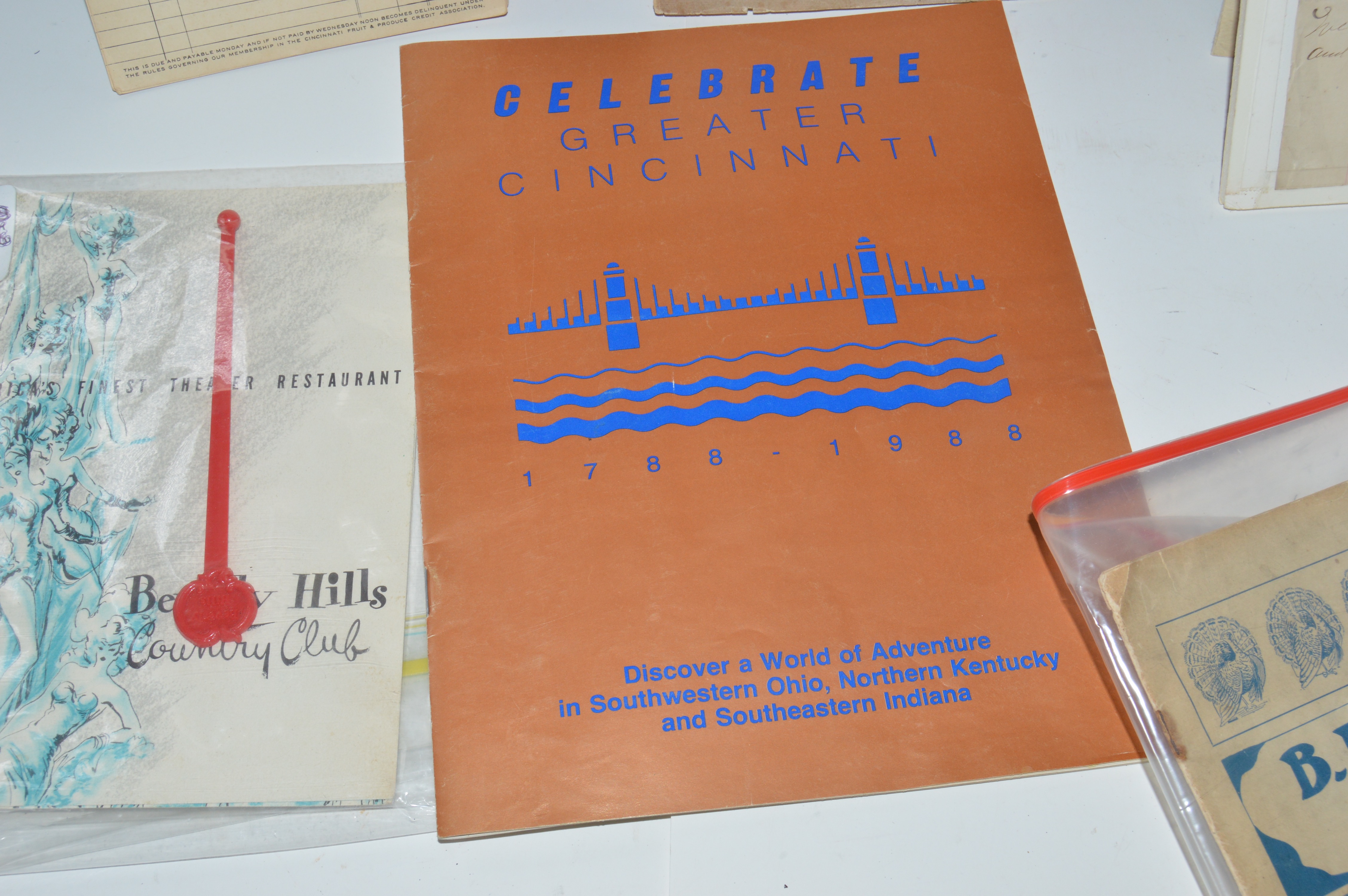 Vintage Cincinnati Ephemera Including a 1950s Beverly Hills Country Club Program