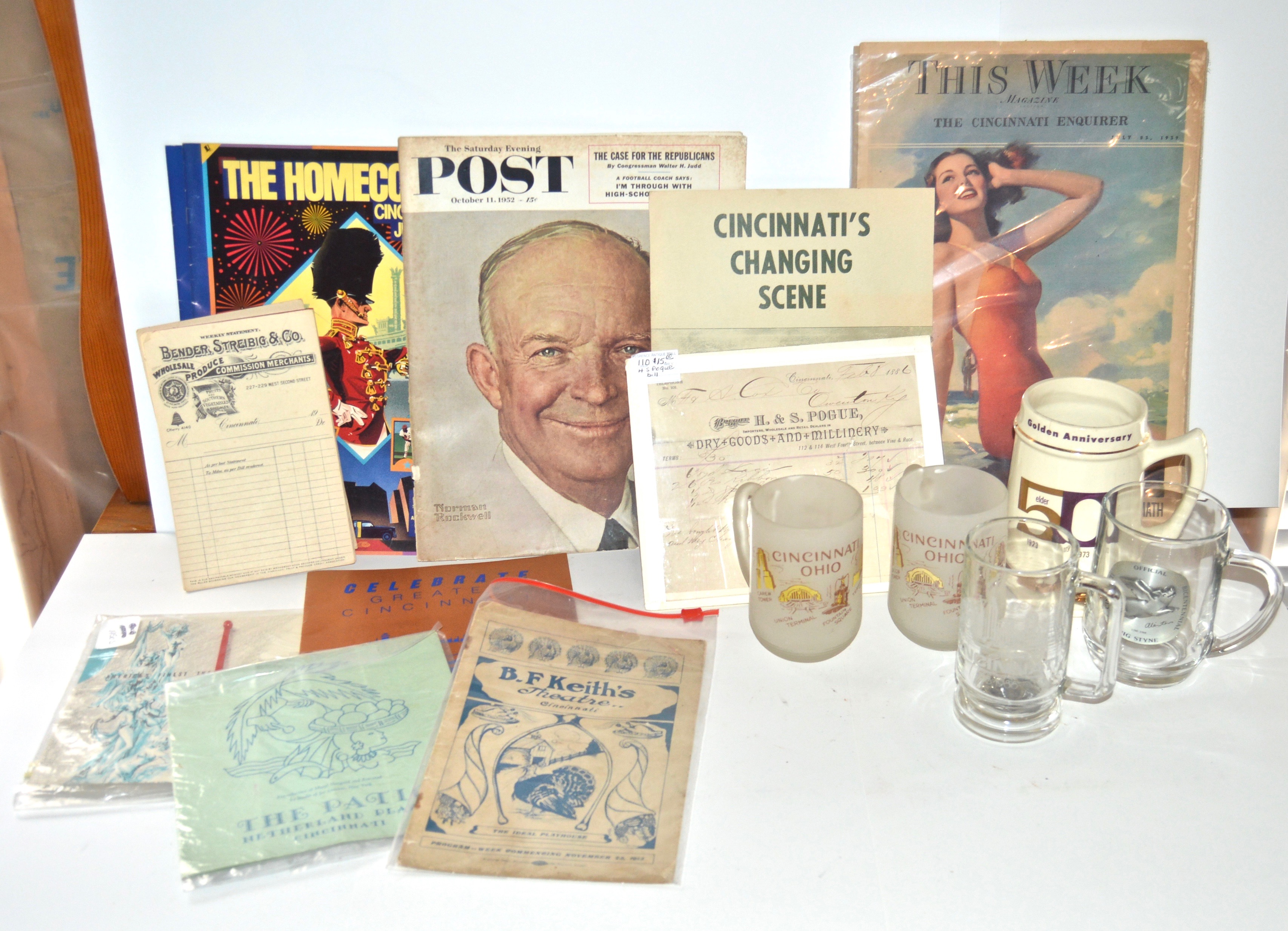 Vintage Cincinnati Ephemera Including a 1950s Beverly Hills Country Club Program