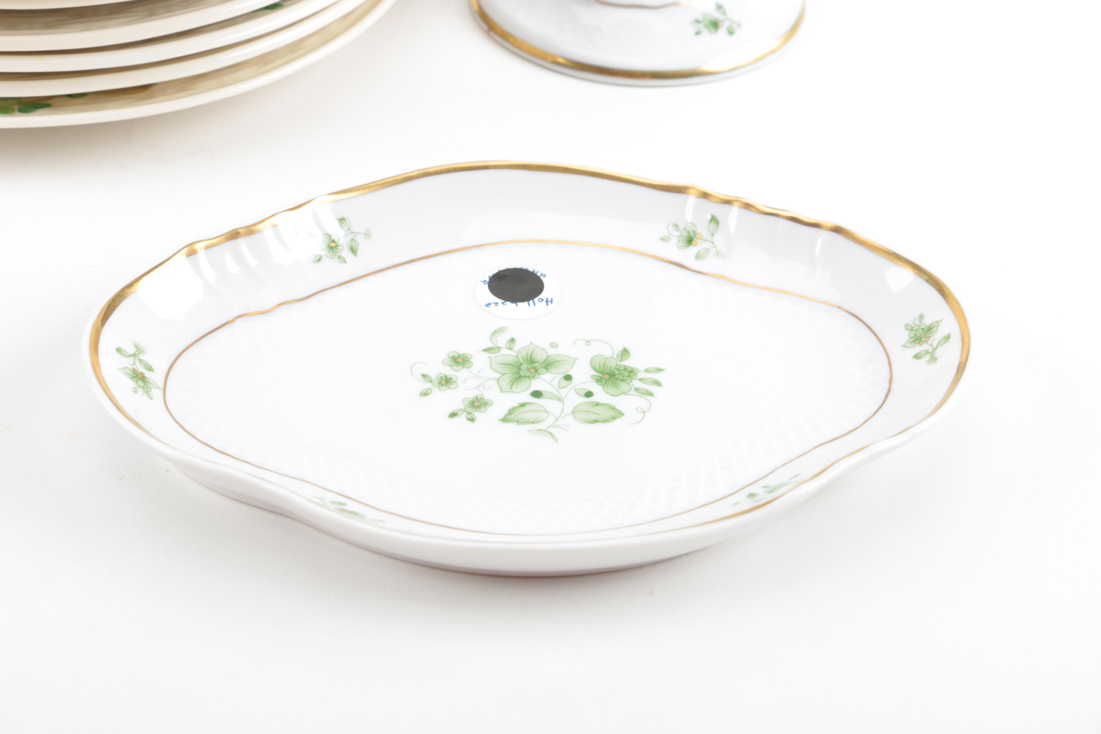 Belleek "Shamrock" and Hollóháza Clover Decorated Tableware with Aynsley