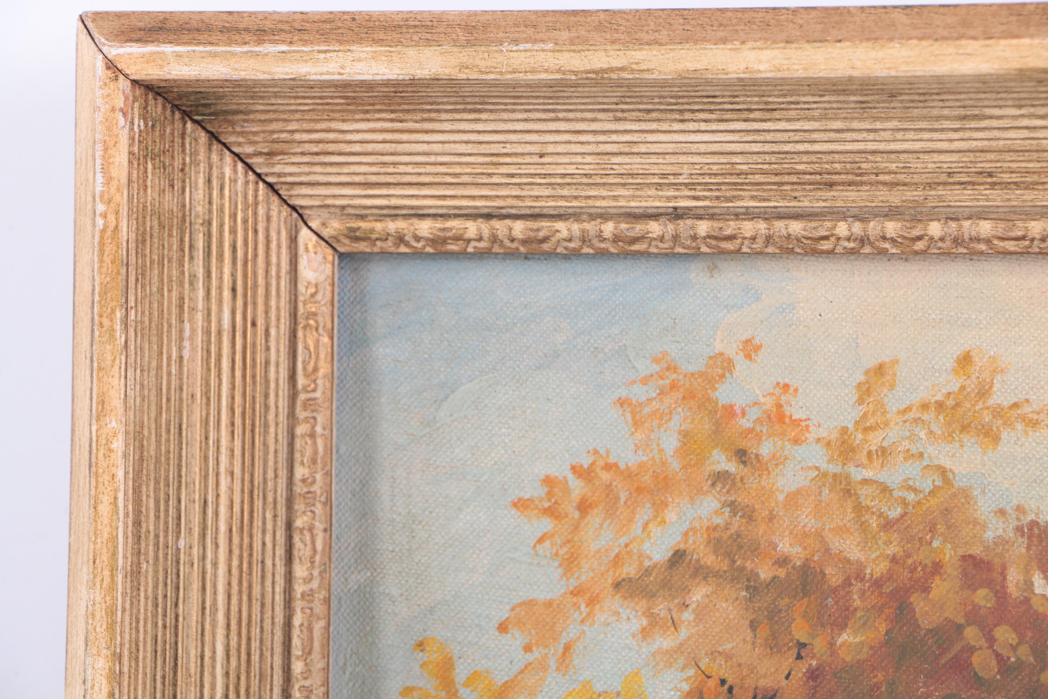 B. Hatton Oil Painting on Canvas Board of Autumn Landscape