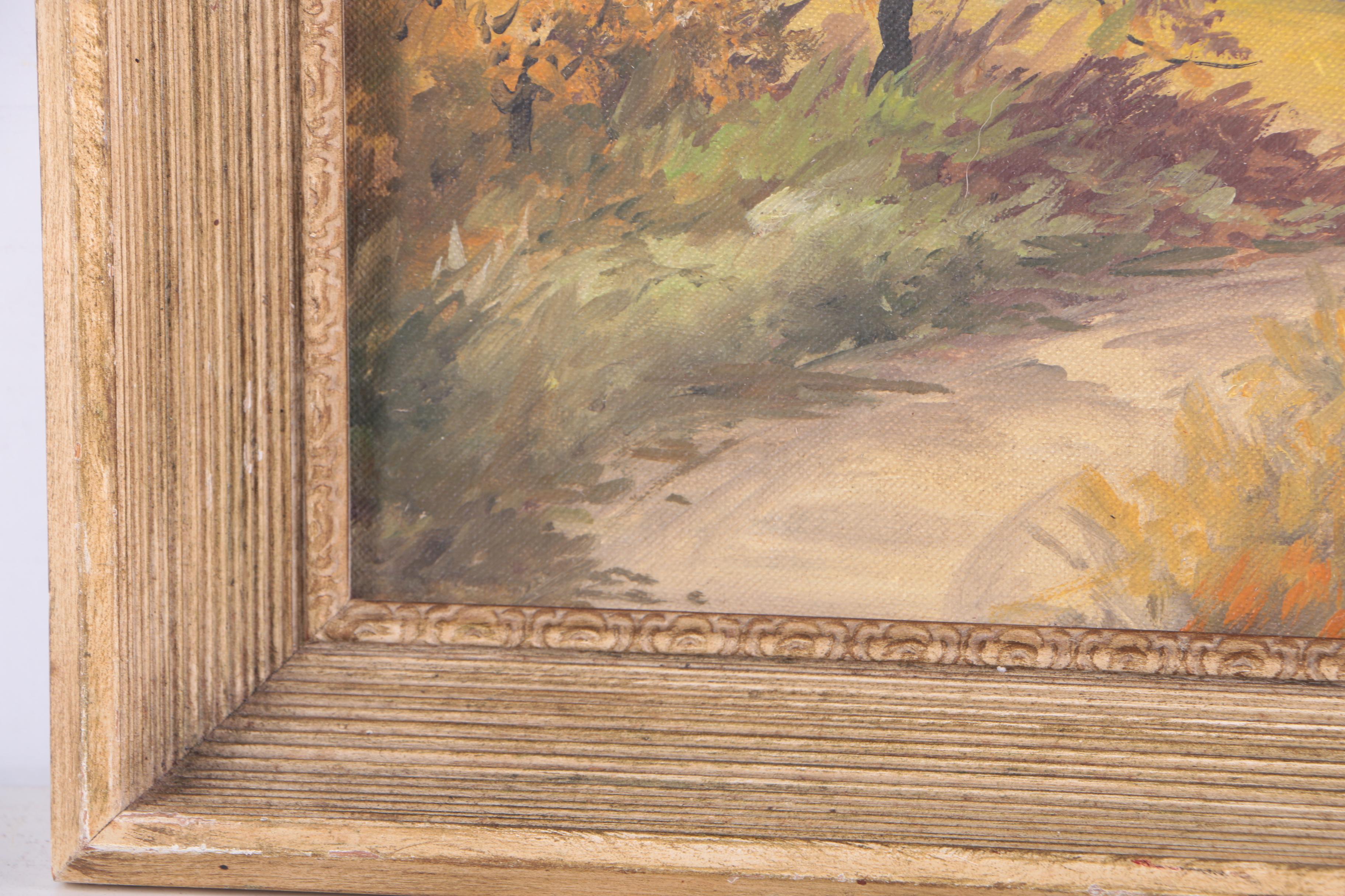 B. Hatton Oil Painting on Canvas Board of Autumn Landscape