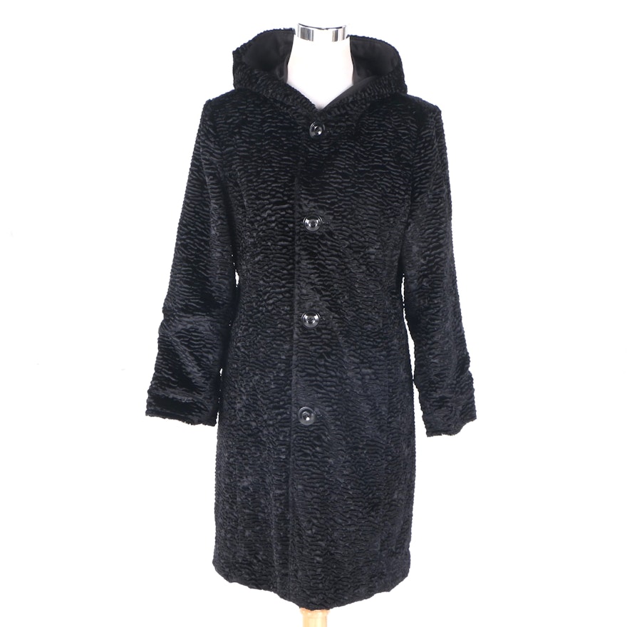 Ellen Tracy Reversible Faux Fur Coat