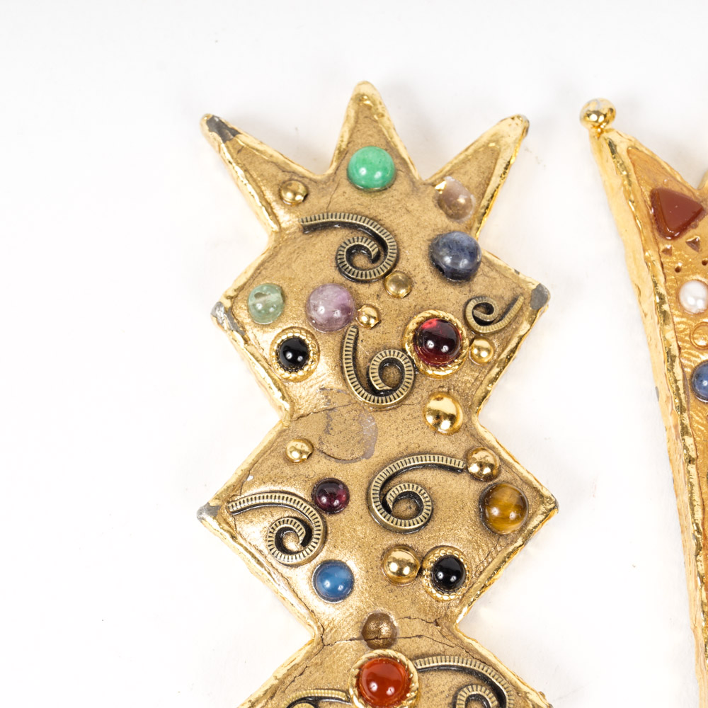 Michal Golan Brass Letter Openers with Stones