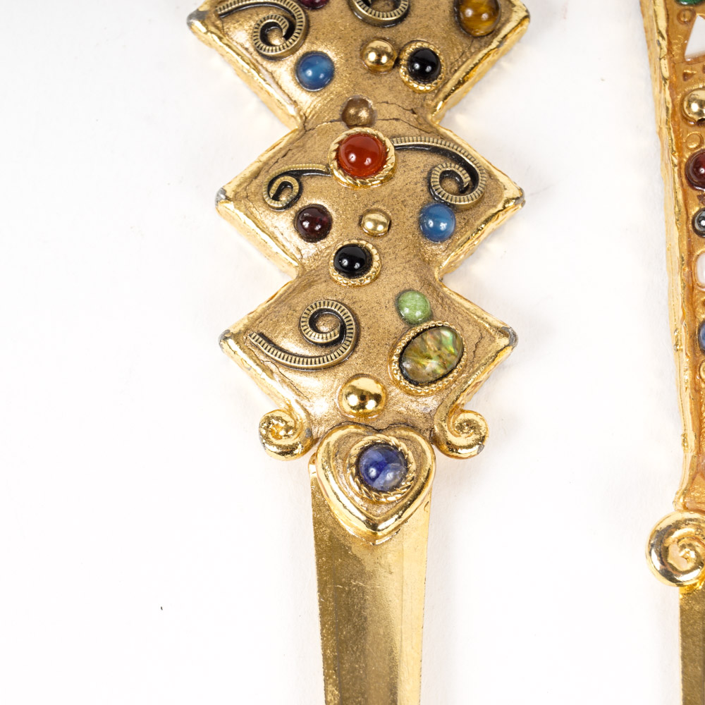Michal Golan Brass Letter Openers with Stones