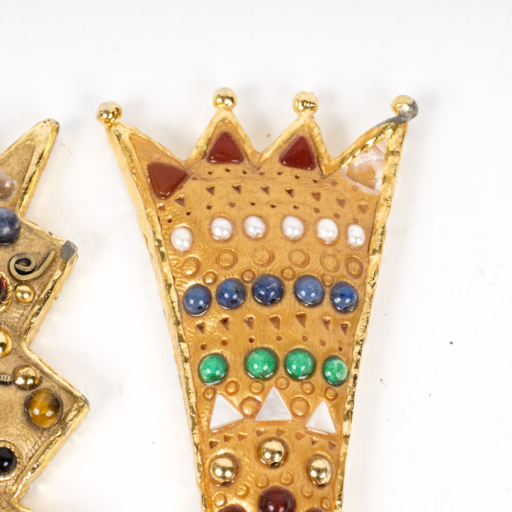 Michal Golan Brass Letter Openers with Stones