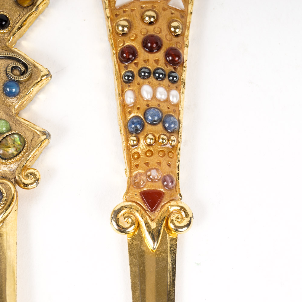 Michal Golan Brass Letter Openers with Stones
