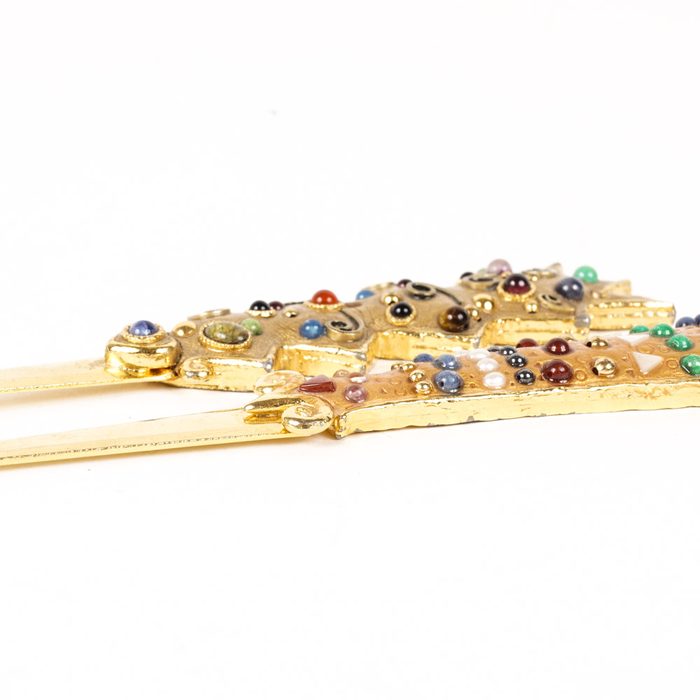 Michal Golan Brass Letter Openers with Stones
