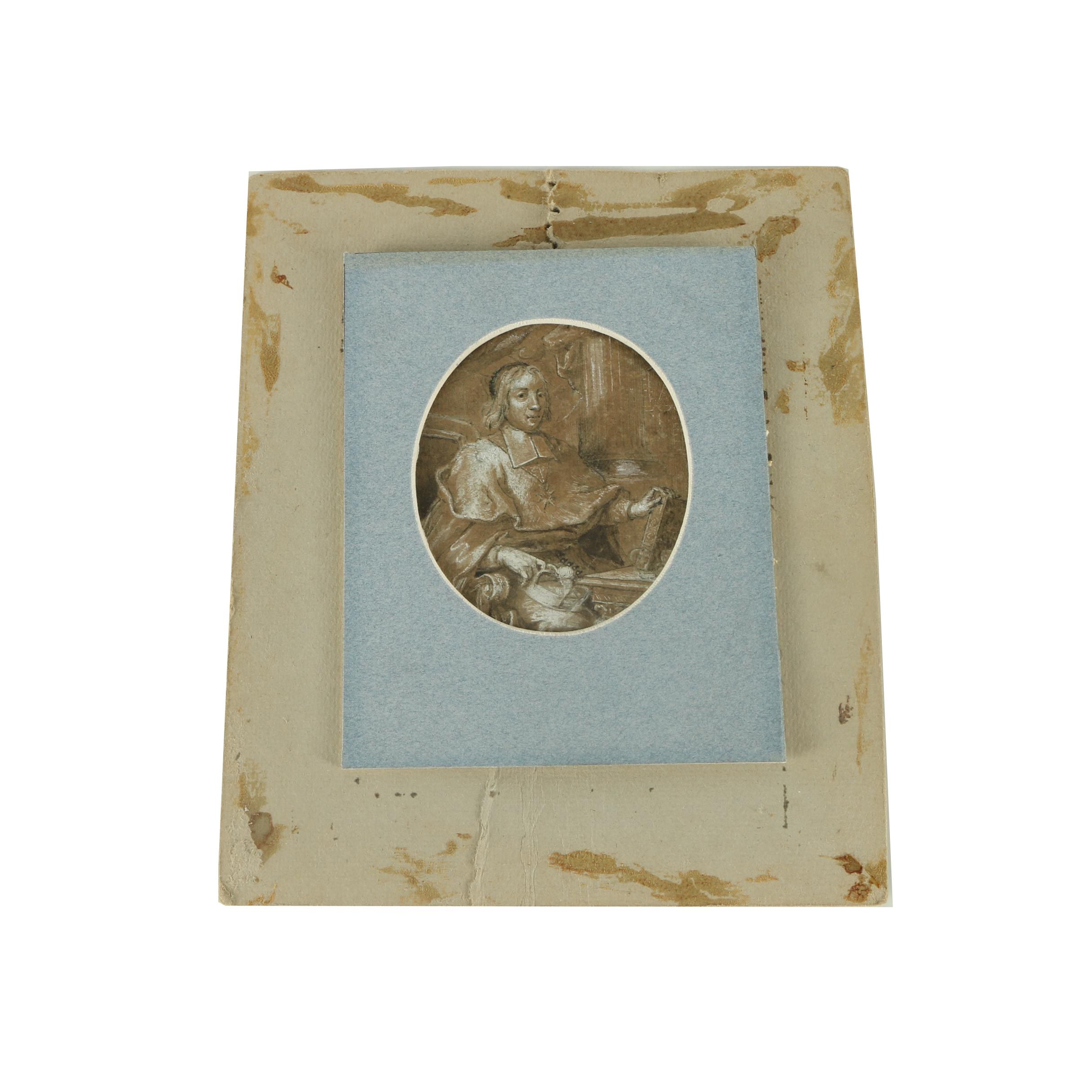 Mixed Media Drawing After Circa 17th Century Portrait