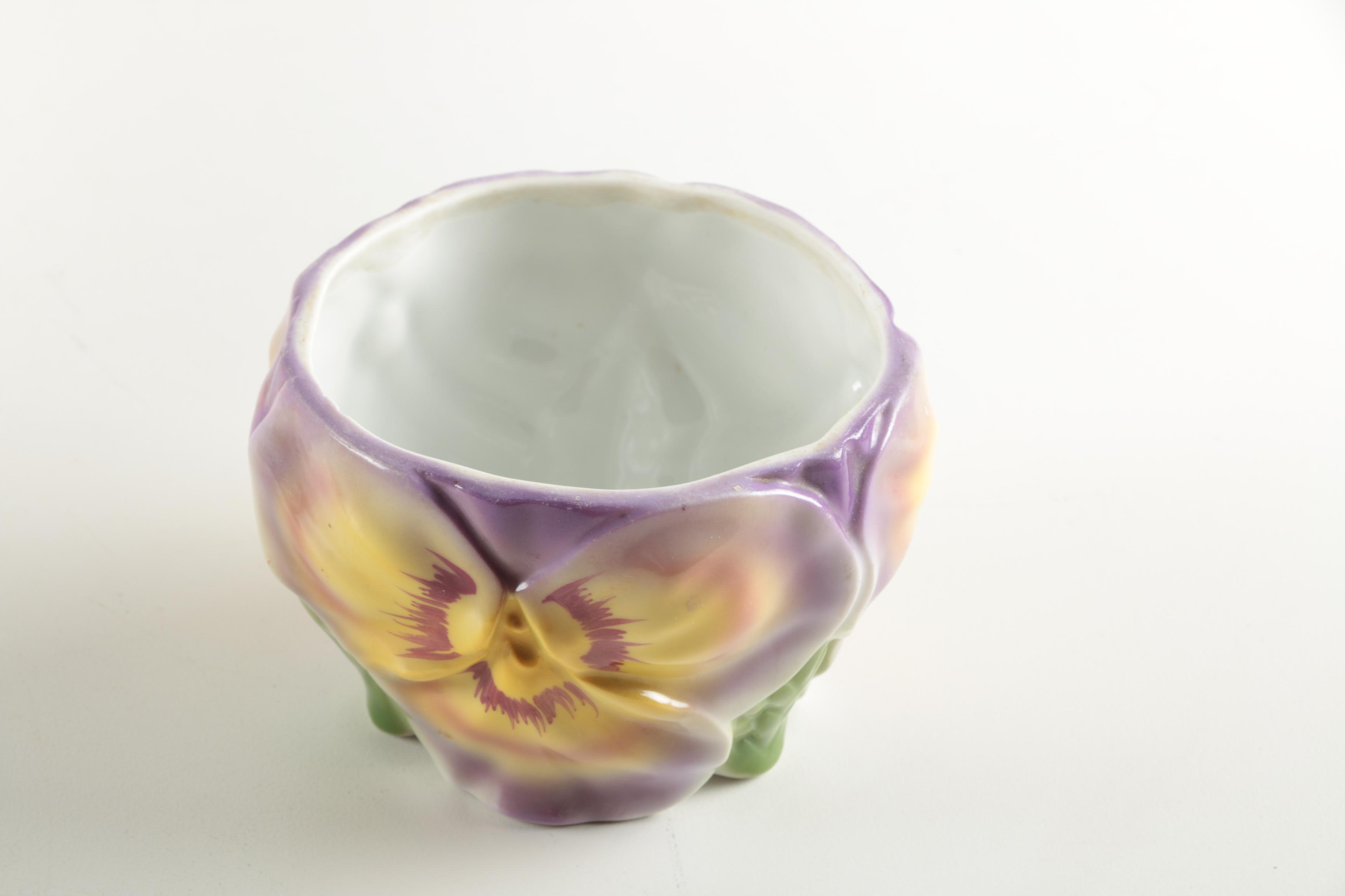 Three Vintage Handpainted Porcelain Vessels