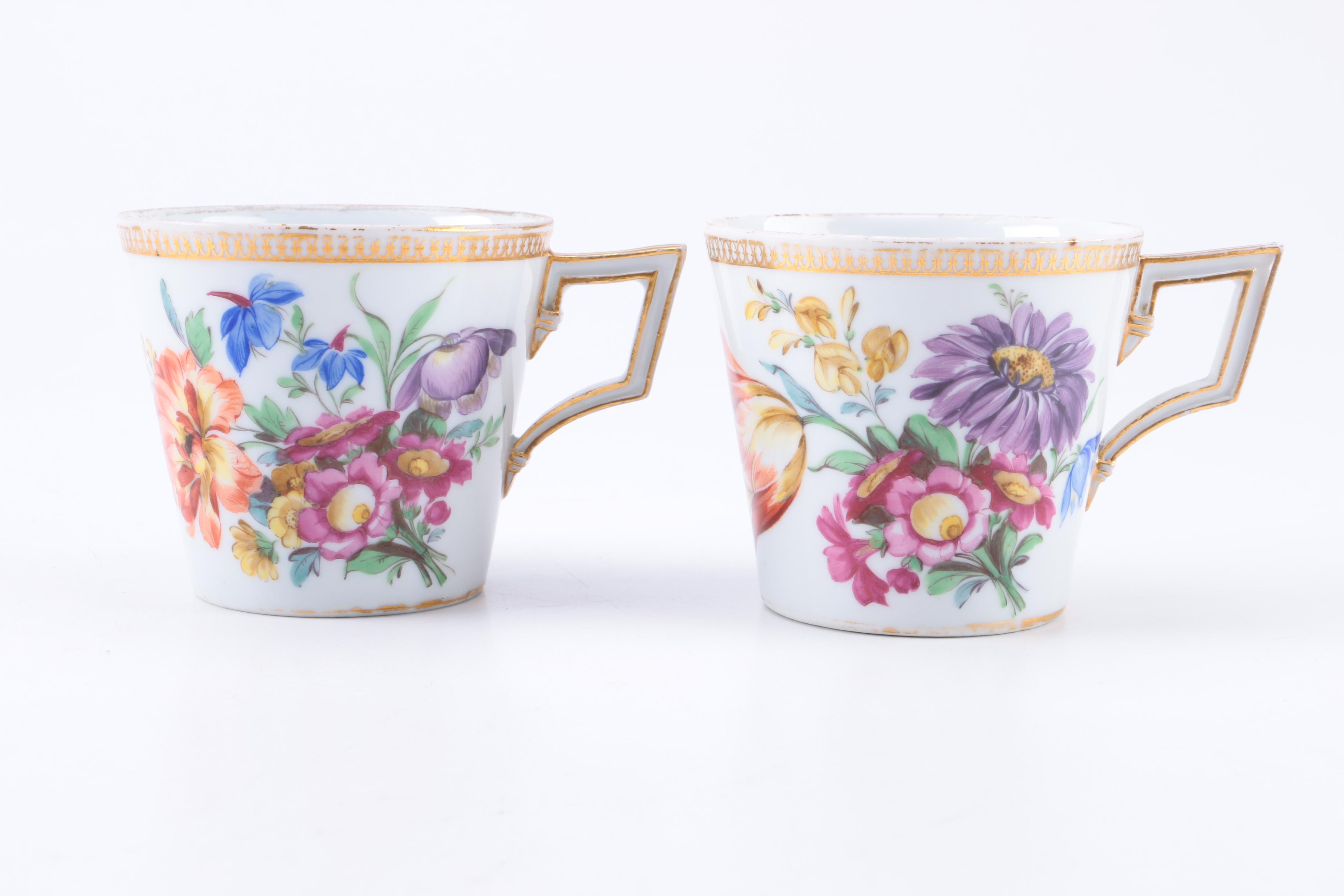 1800-1814 Meissen Deutsch Blumen Tea Service