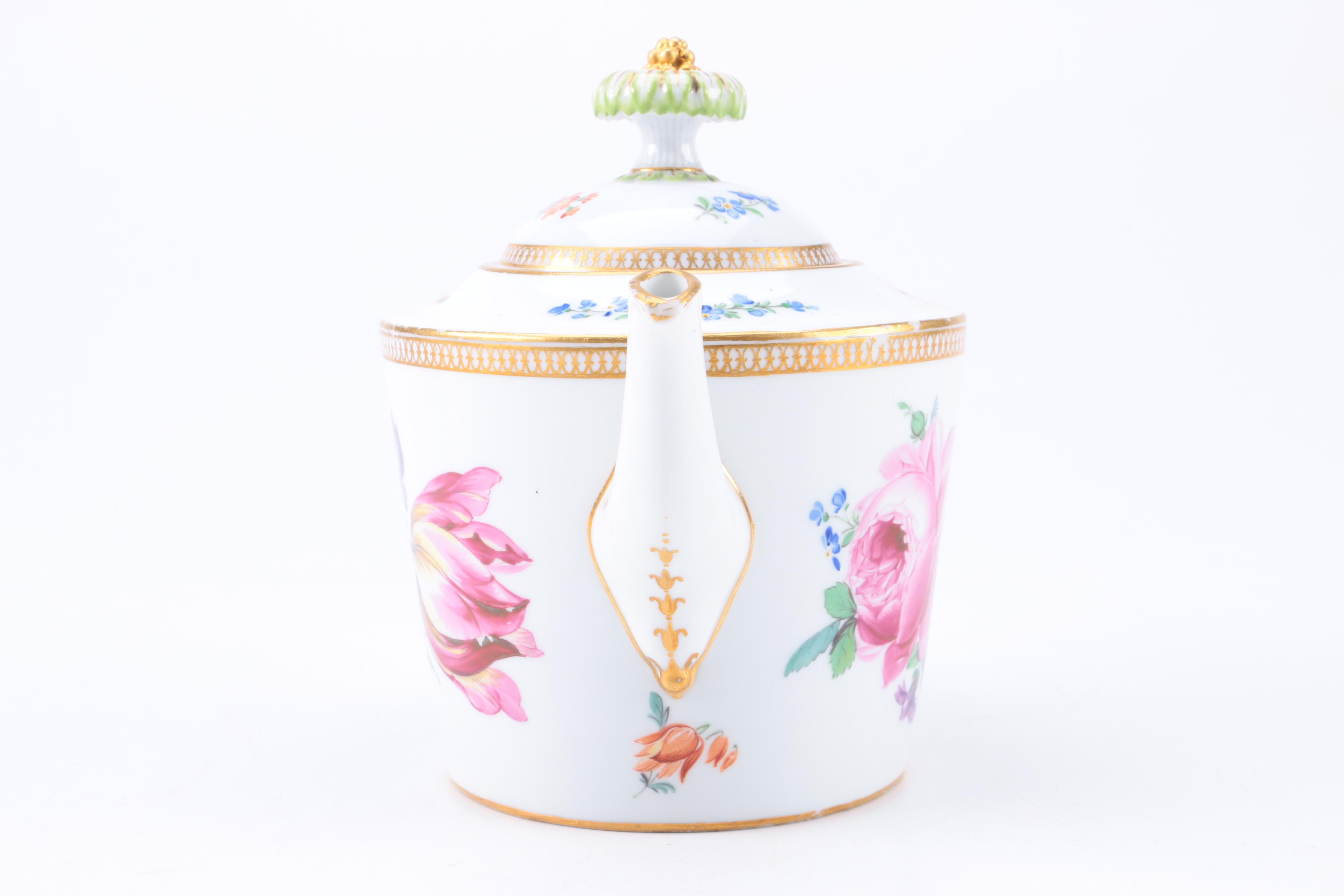 1800-1814 Meissen Deutsch Blumen Tea Service
