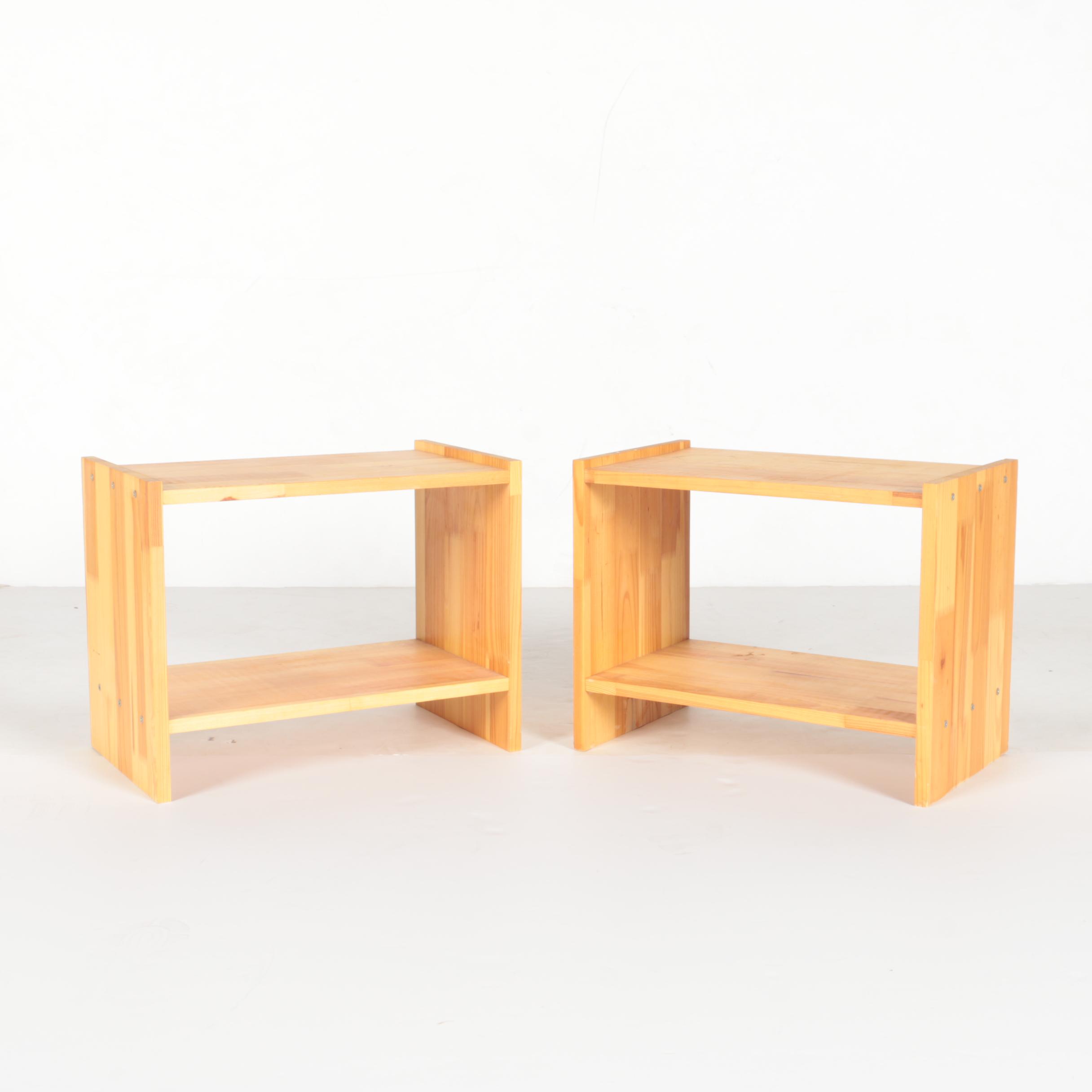 Two-Tier Wooden Shelves