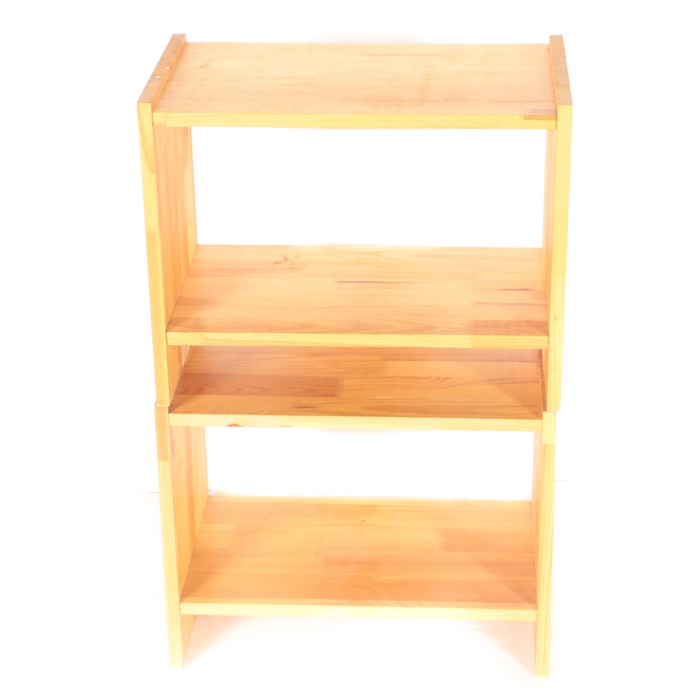 Two-Tier Wooden Shelves