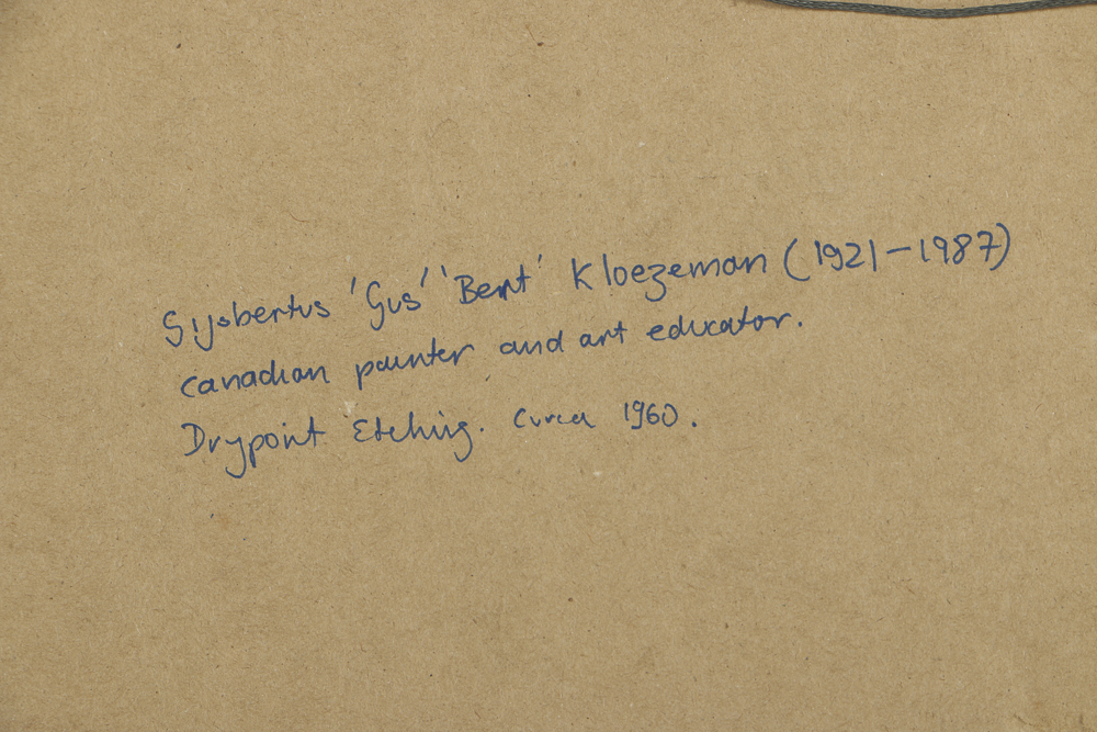 Gijsbertus Kloezeman Dry Point Etching on Paper Bridge Landscape Scene