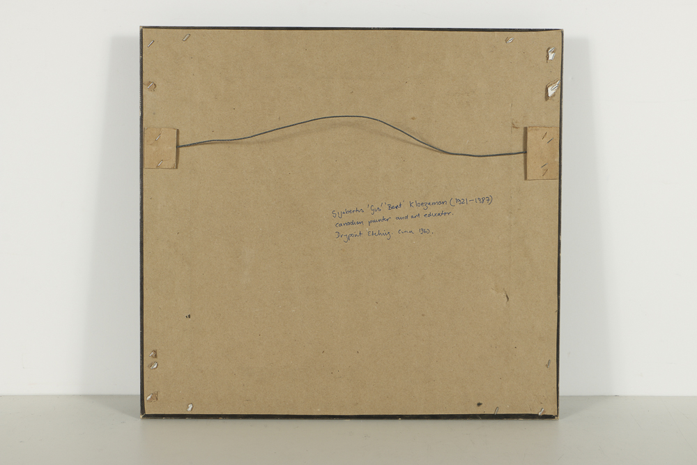 Gijsbertus Kloezeman Dry Point Etching on Paper Bridge Landscape Scene