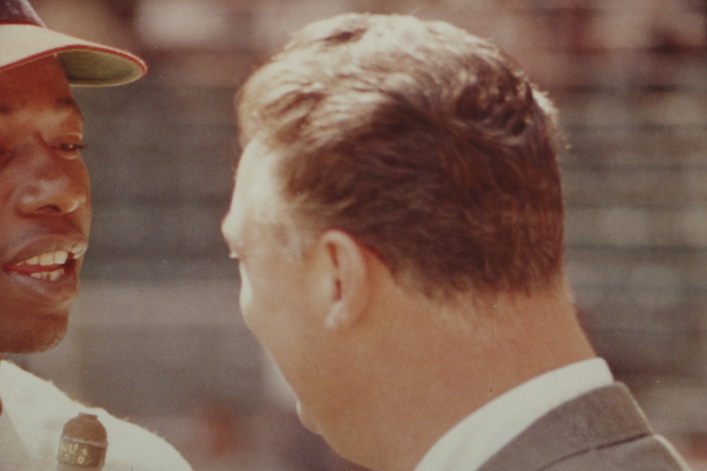 Hank Aaron and Harry Caray Signed Color Photograph