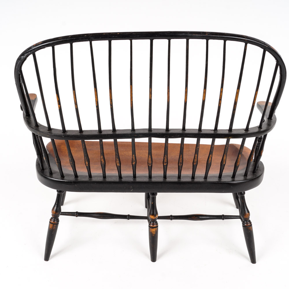 Miniature Windsor Style Settee with Spindle Back