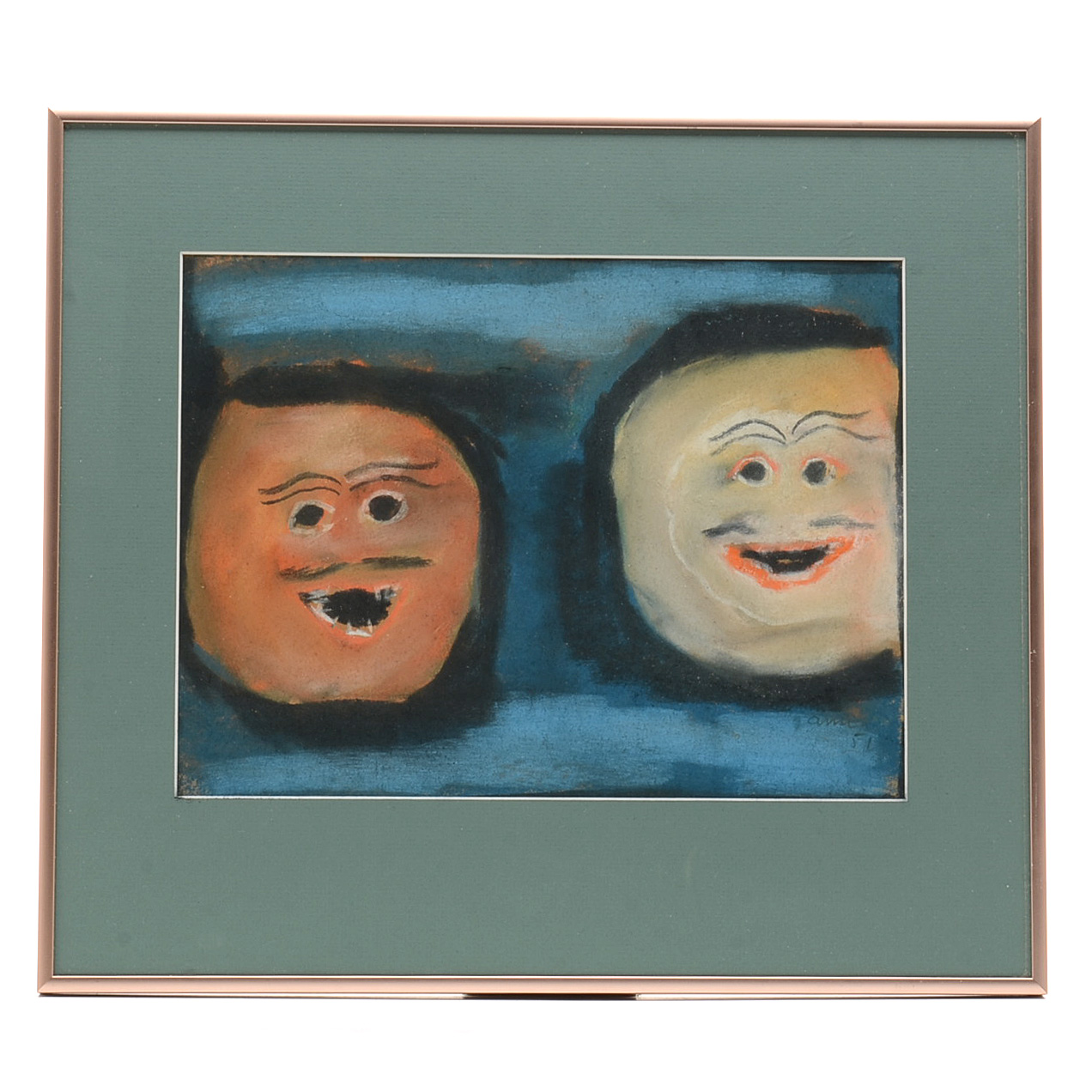 Zaini Pastel Drawing of Masks