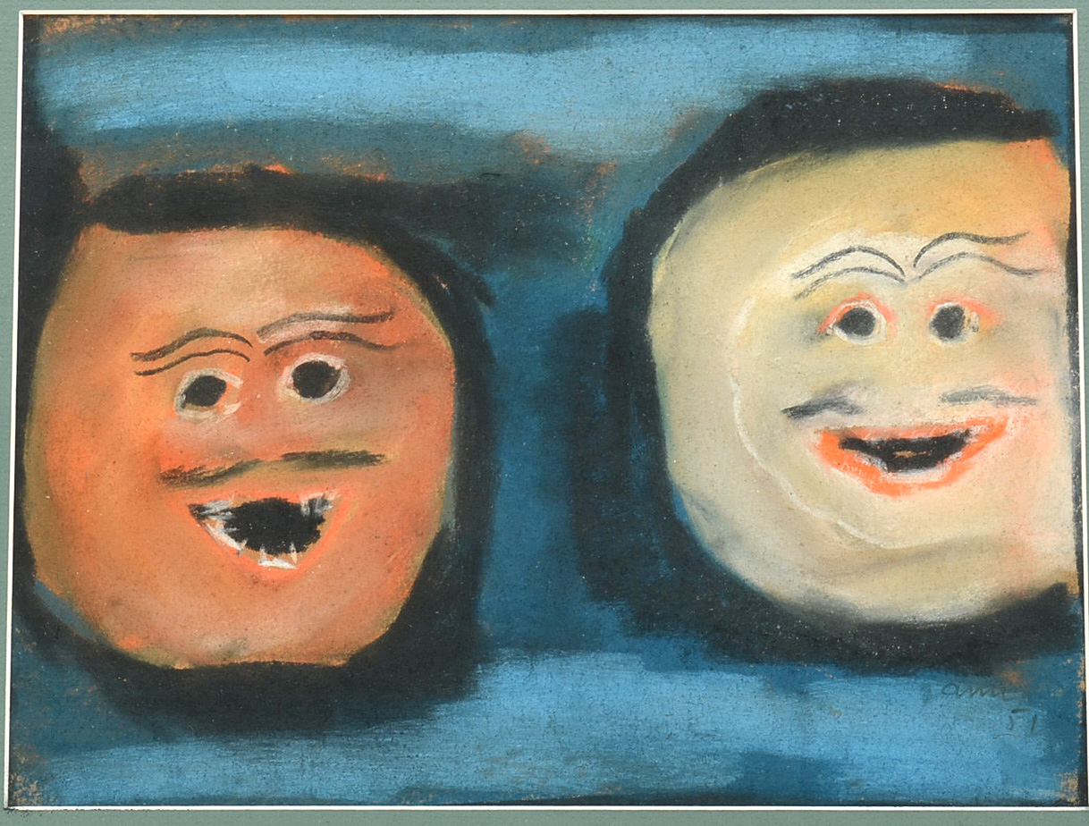 Zaini Pastel Drawing of Masks