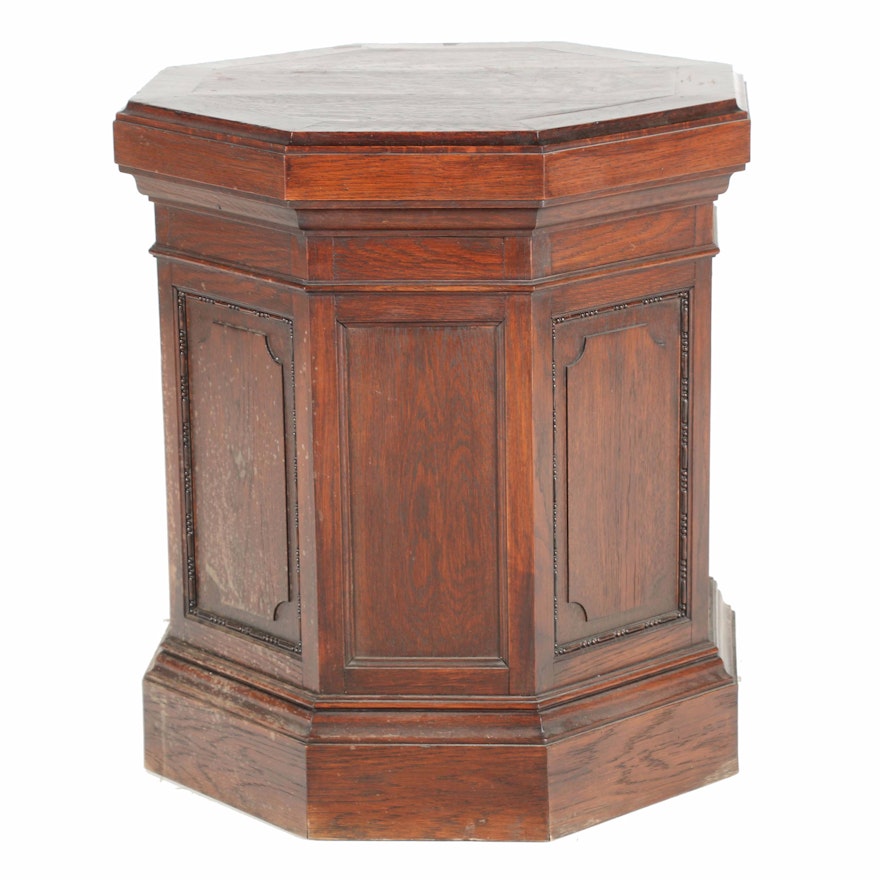 Octagonal Oak Accent Table