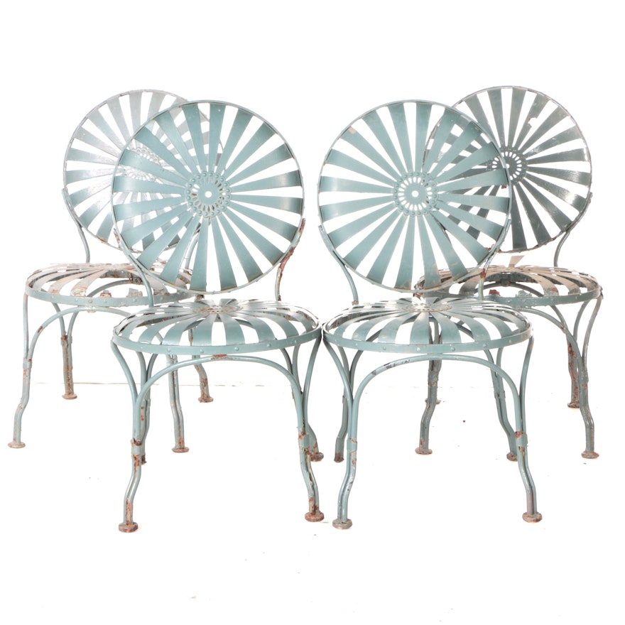 Vintage Carré  "Sunburst" Metal Patio Chairs