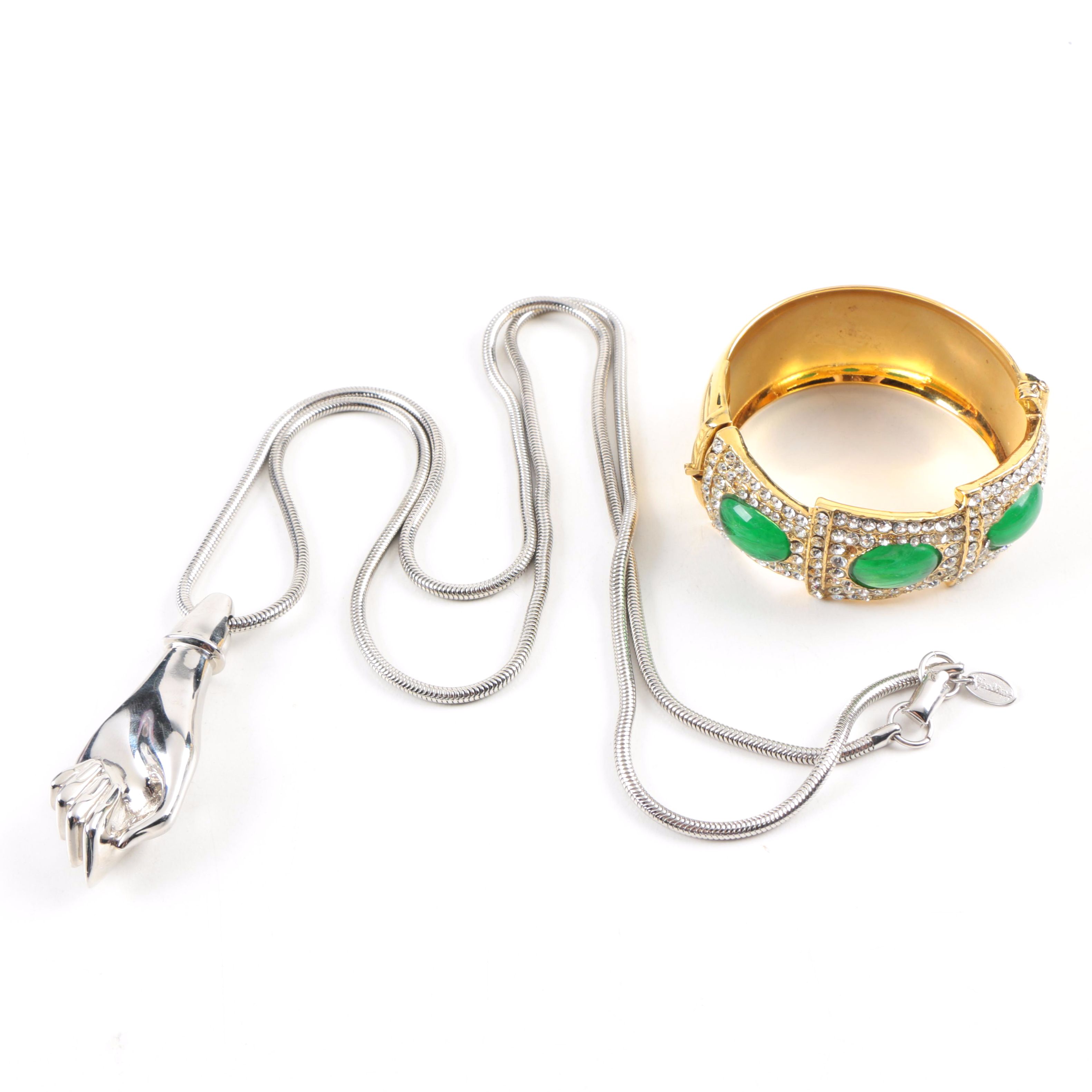 Vintage Vendome Figa Hand Necklace and Bijoux Casico Bracelet