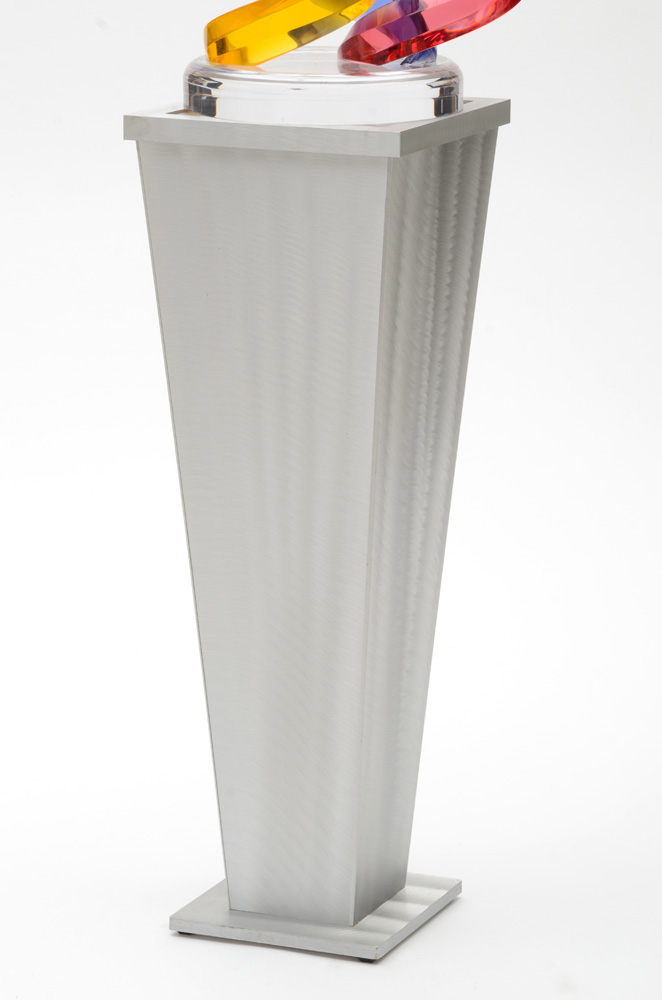 Shlomi Haziza Original Signed Acrylic Sculpture on Lighted Pedestal