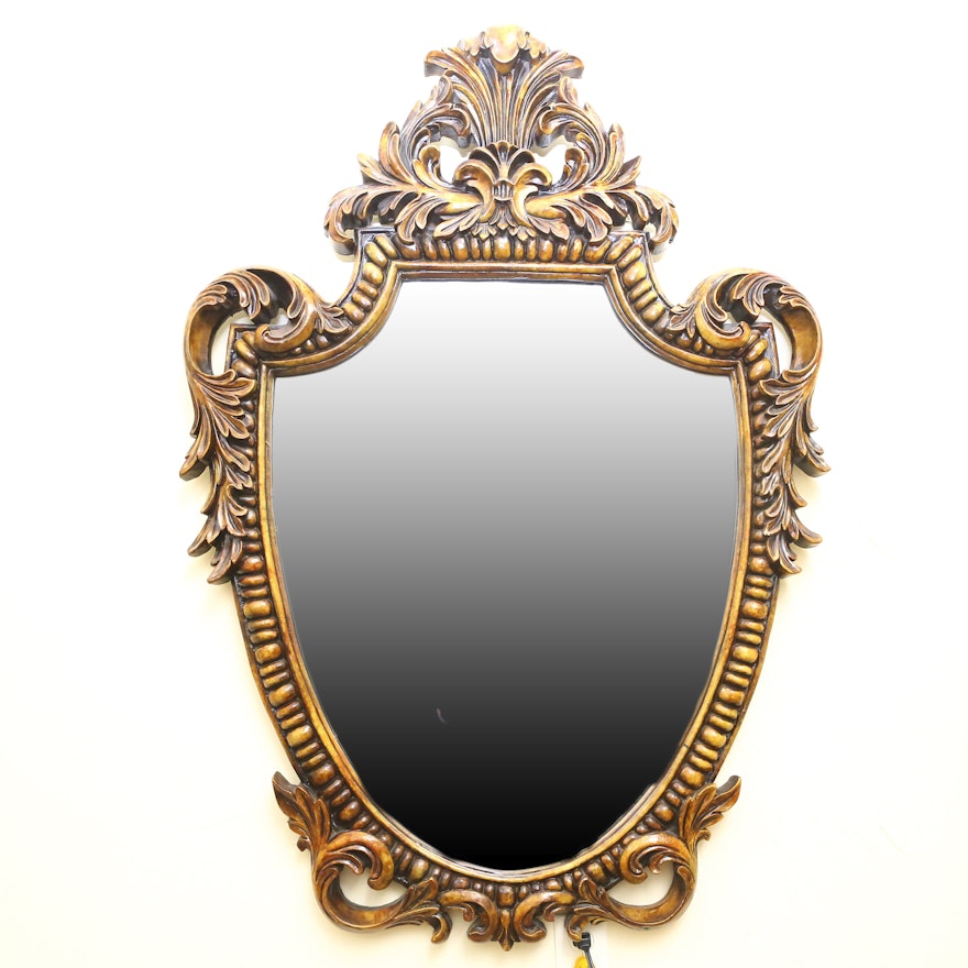 Gold Painted Shield Wall Mirror