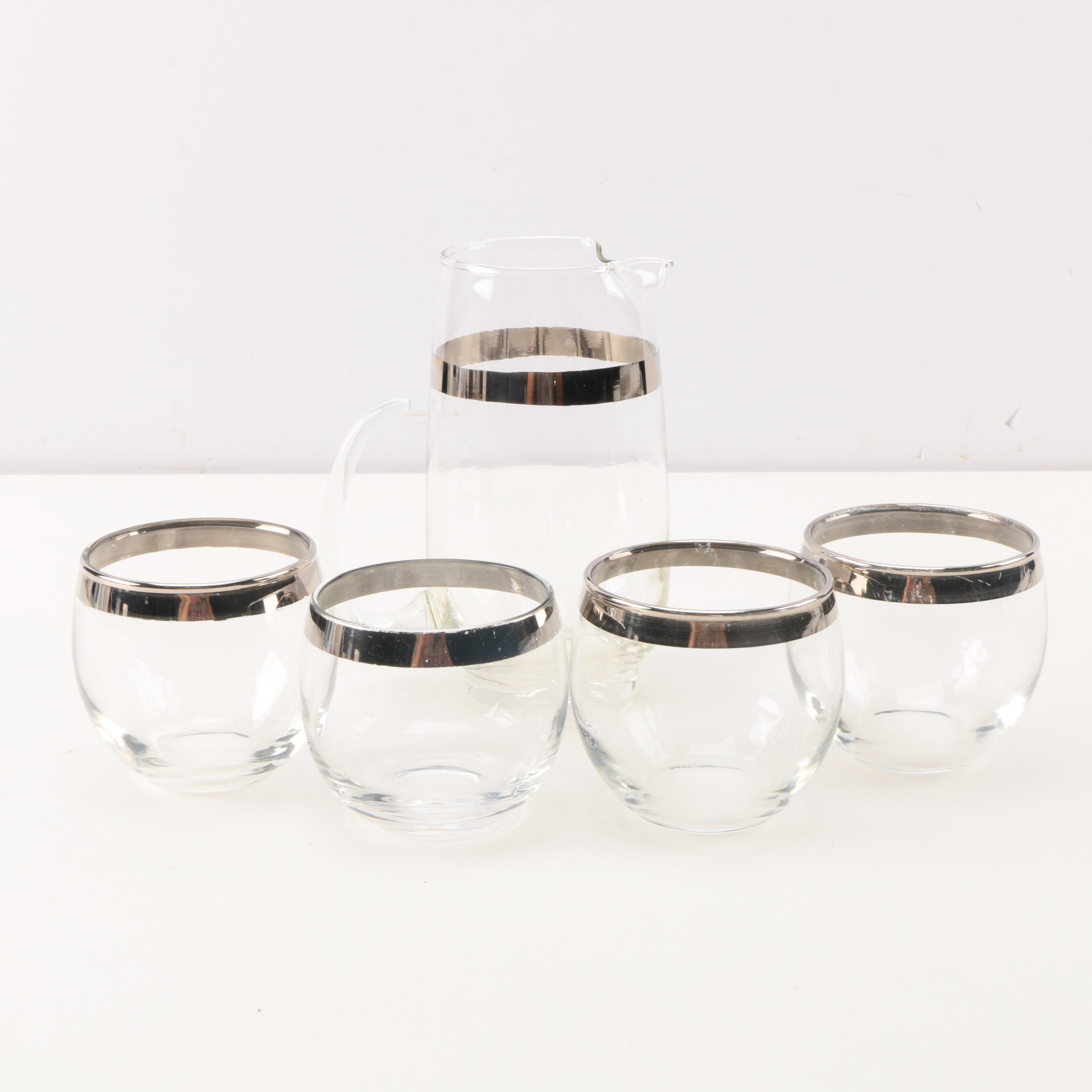 Mid Century Modern Pitcher and Glassware After Dorothy Thorpe