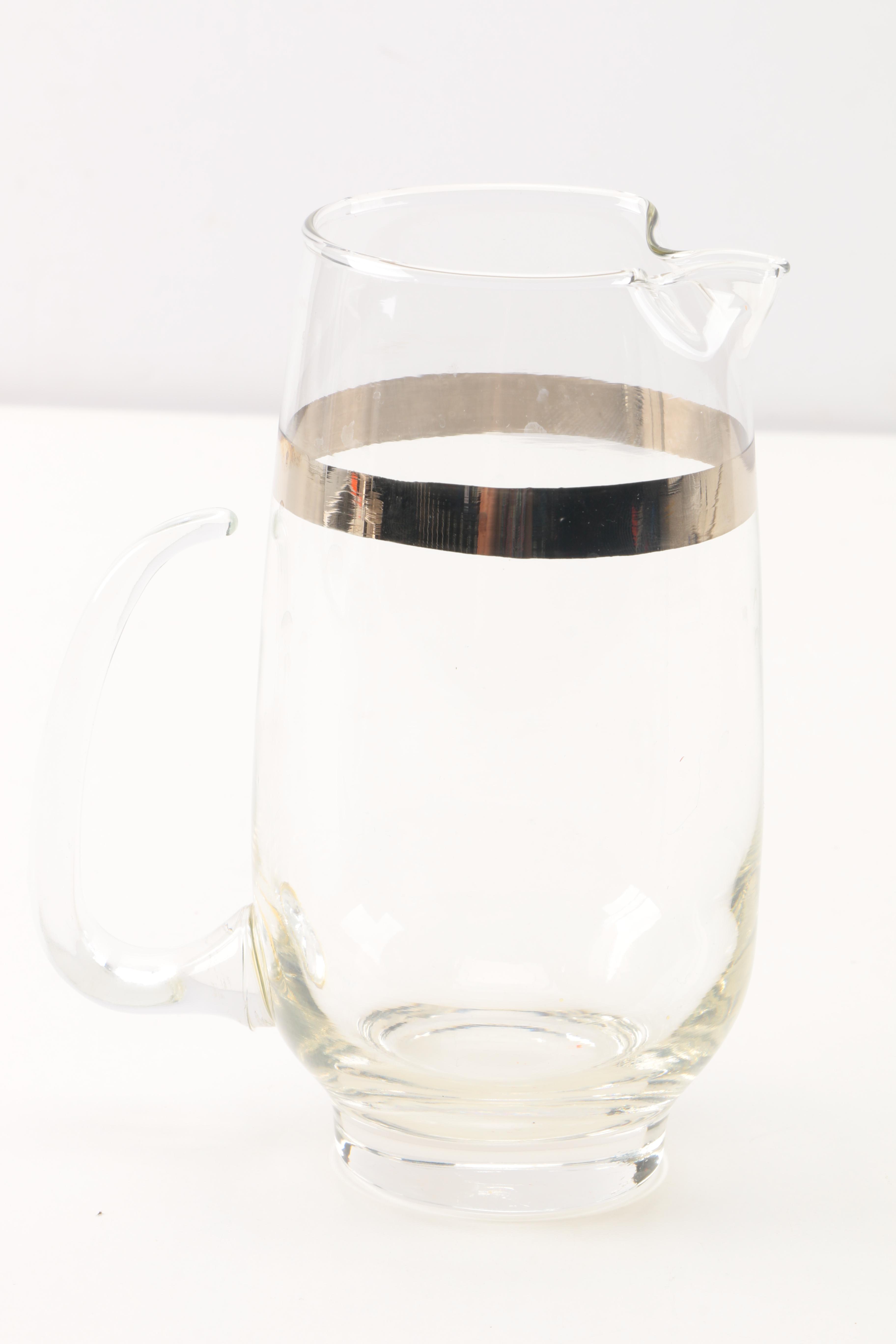 Mid Century Modern Pitcher and Glassware After Dorothy Thorpe