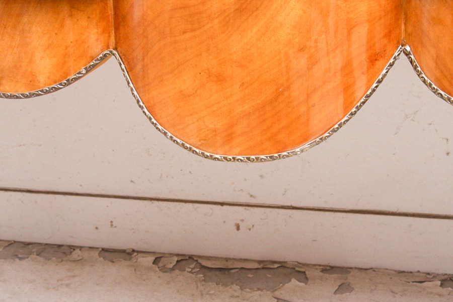 French Style Faux Ormolu-Mounted Maple Marble Top Commode