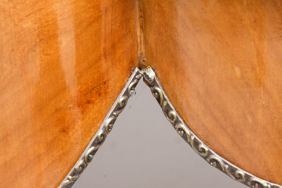 French Style Faux Ormolu-Mounted Maple Marble Top Commode