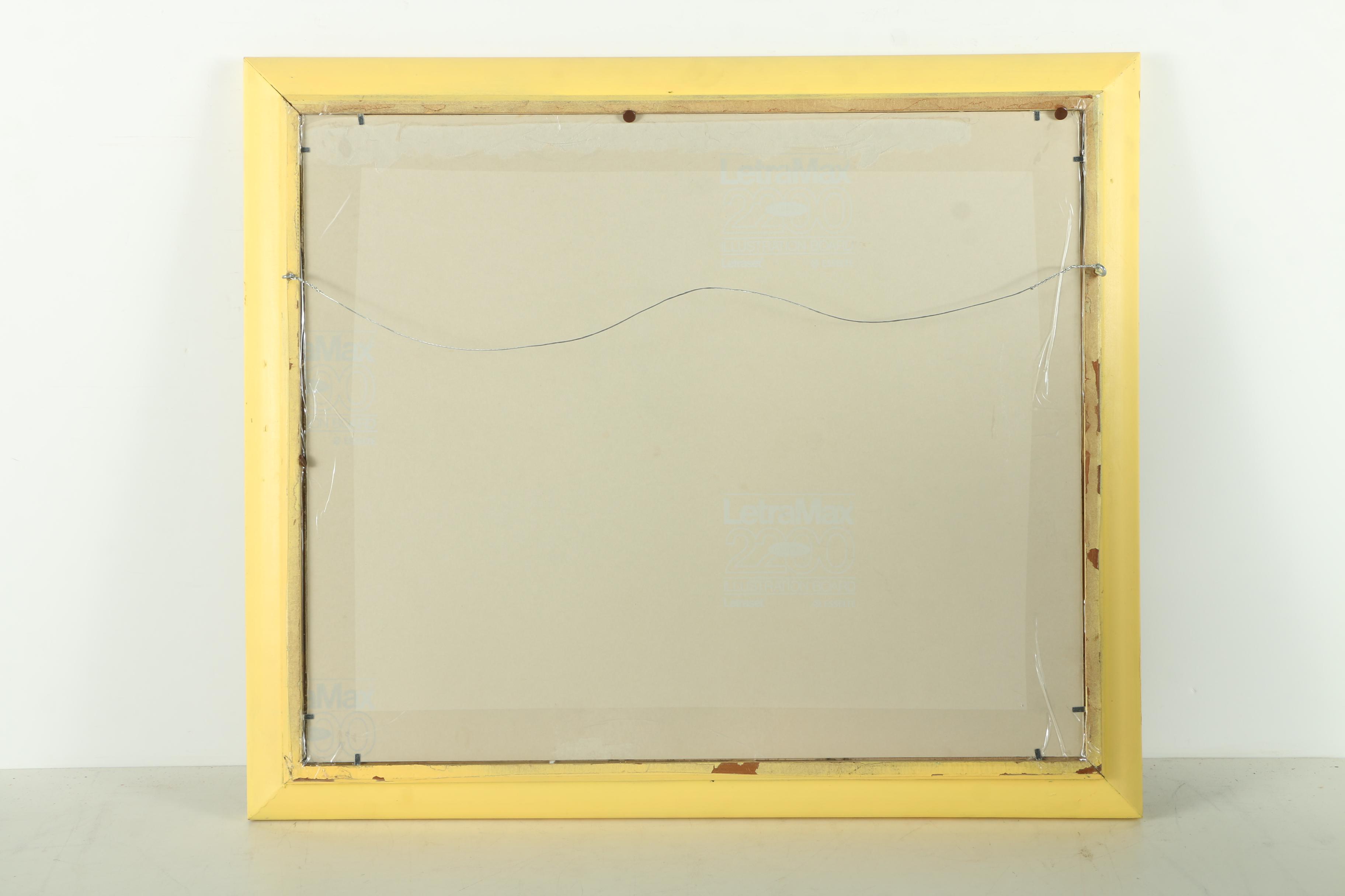 Walt Disney Offset Lithograph on Board of Snow White and the Seven Dwarfs