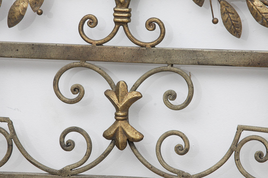 Ornate Framed Bevel Wall Mirror With Leafy Metal Accents