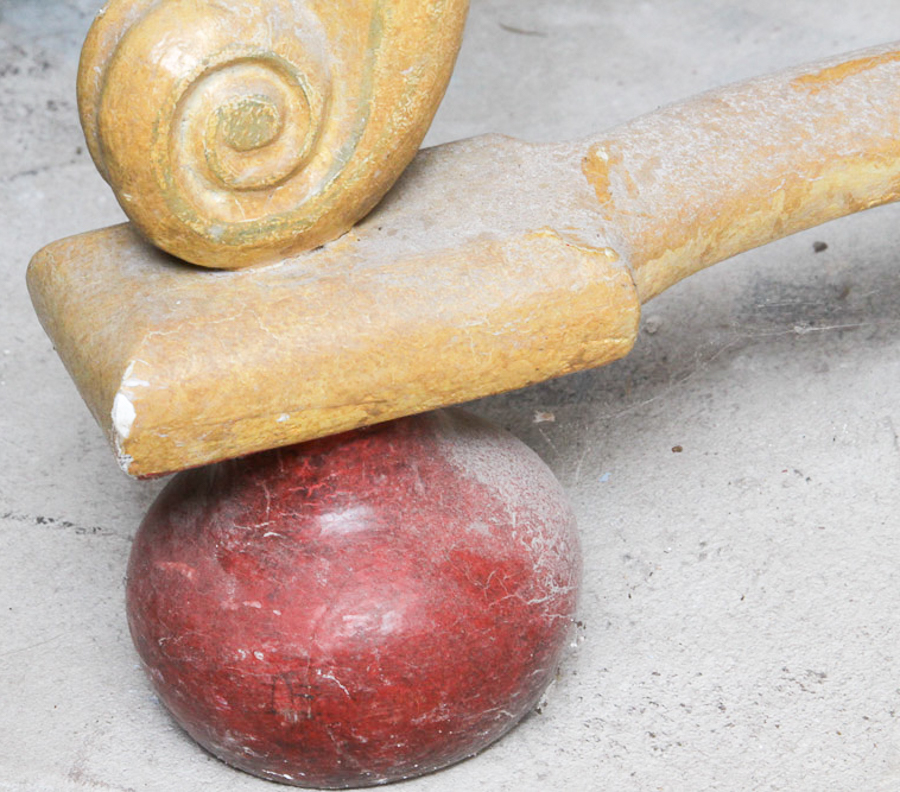 Yellow and Red Painted Table