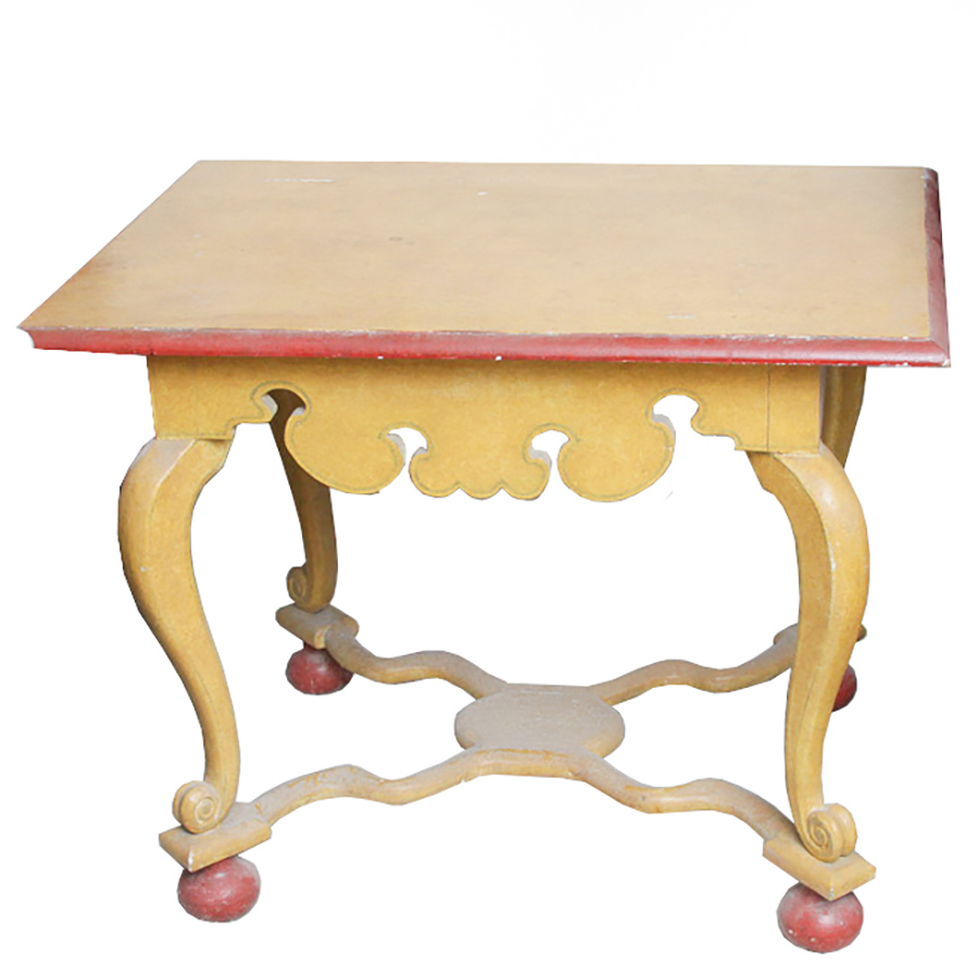 Yellow and Red Painted Table