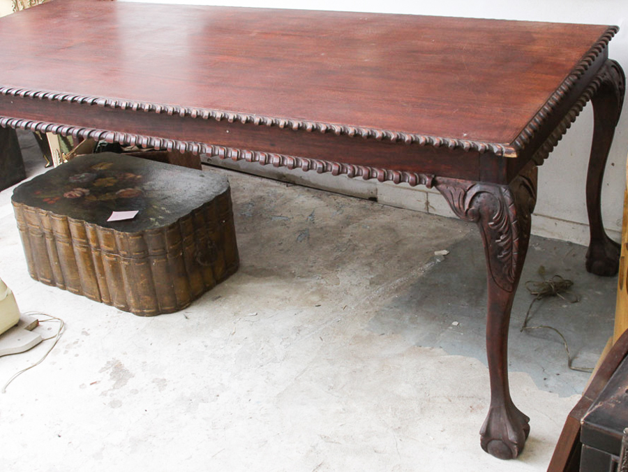 Vintage Carved Chippendale Style Dining Table