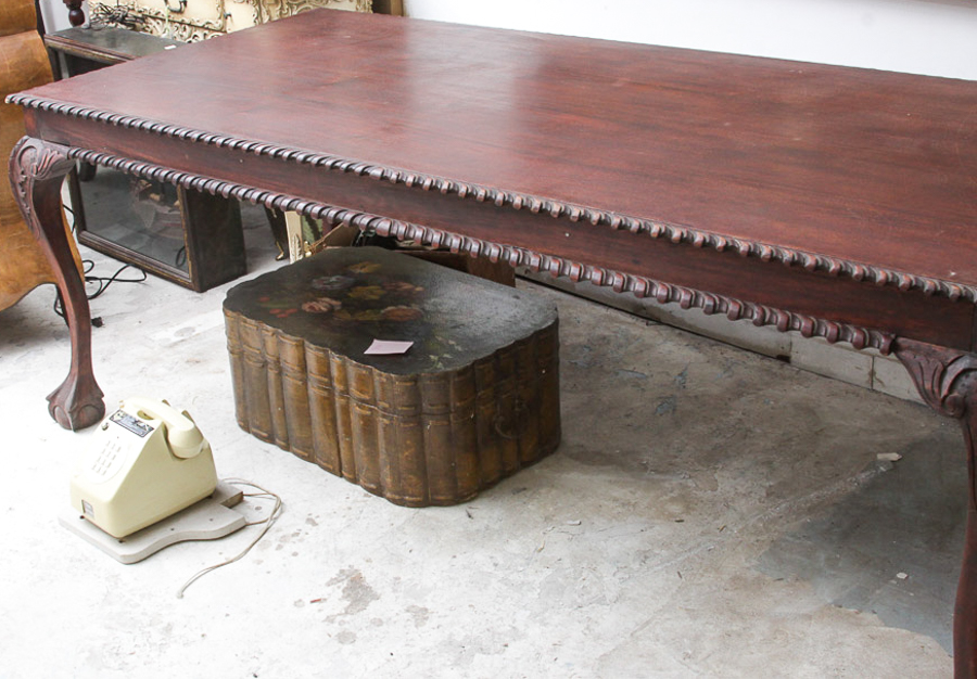 Vintage Carved Chippendale Style Dining Table