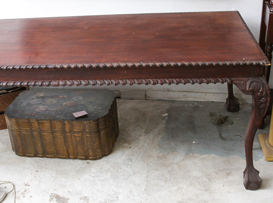Vintage Carved Chippendale Style Dining Table