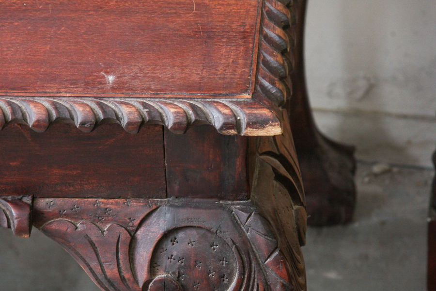 Vintage Carved Chippendale Style Dining Table