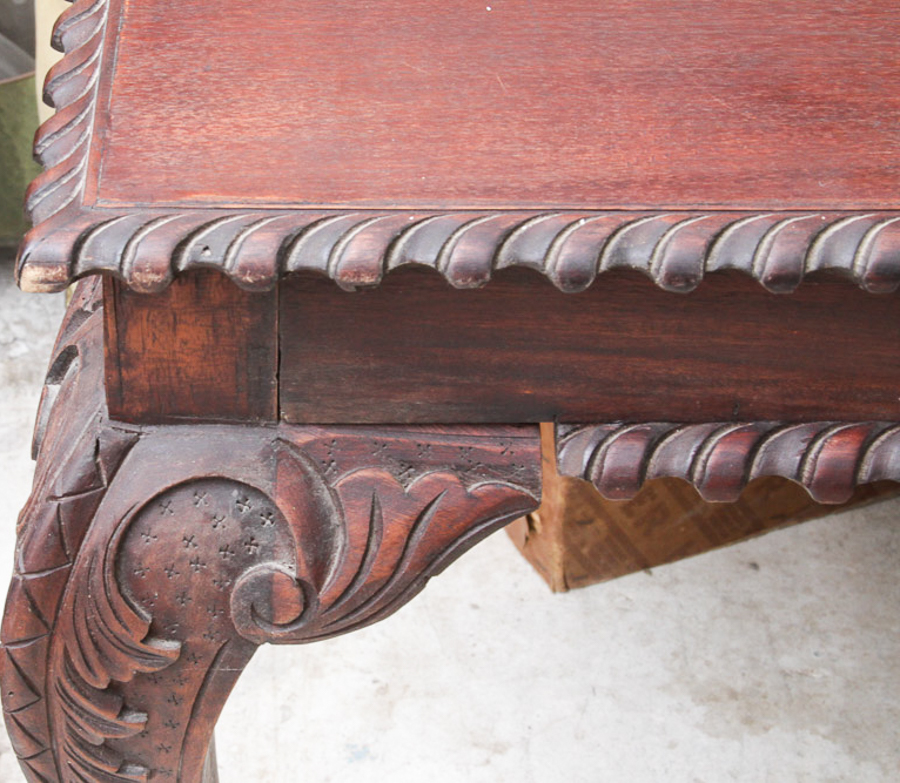 Vintage Carved Chippendale Style Dining Table