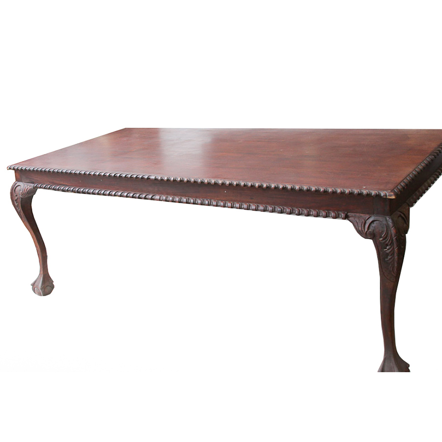 Vintage Carved Chippendale Style Dining Table