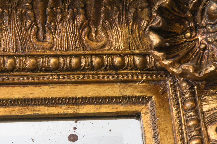 Large Gilded Wood Floor Mirror