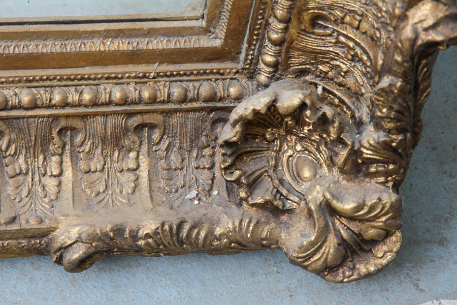 Large Gilded Wood Floor Mirror