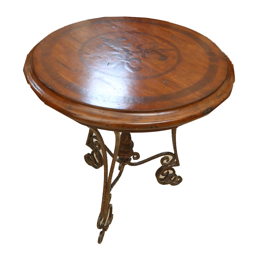 Accent Table with Fleur-de-lis Motif